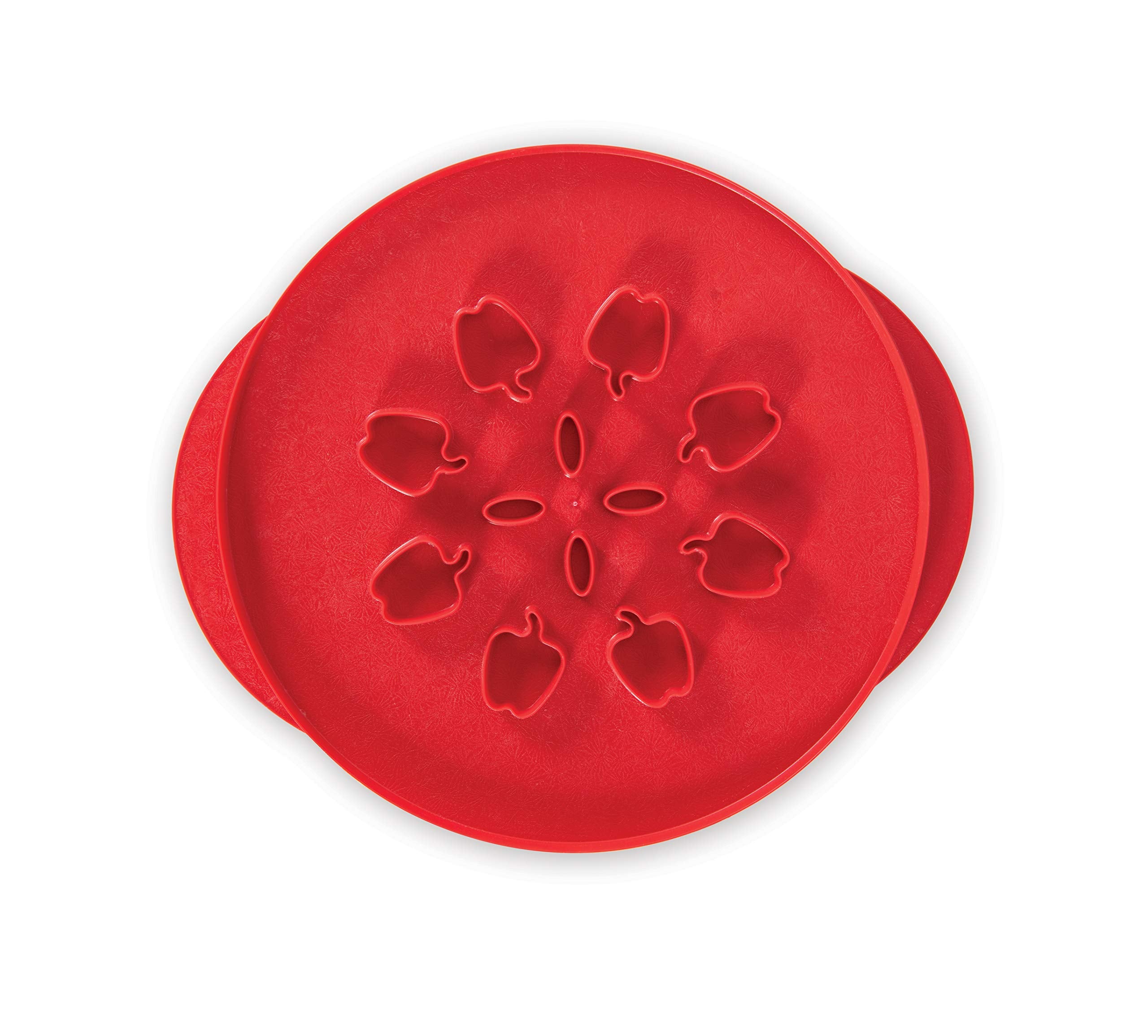 Nordic Ware Apples & Leaves Reversible Pie Top Cutter, Red