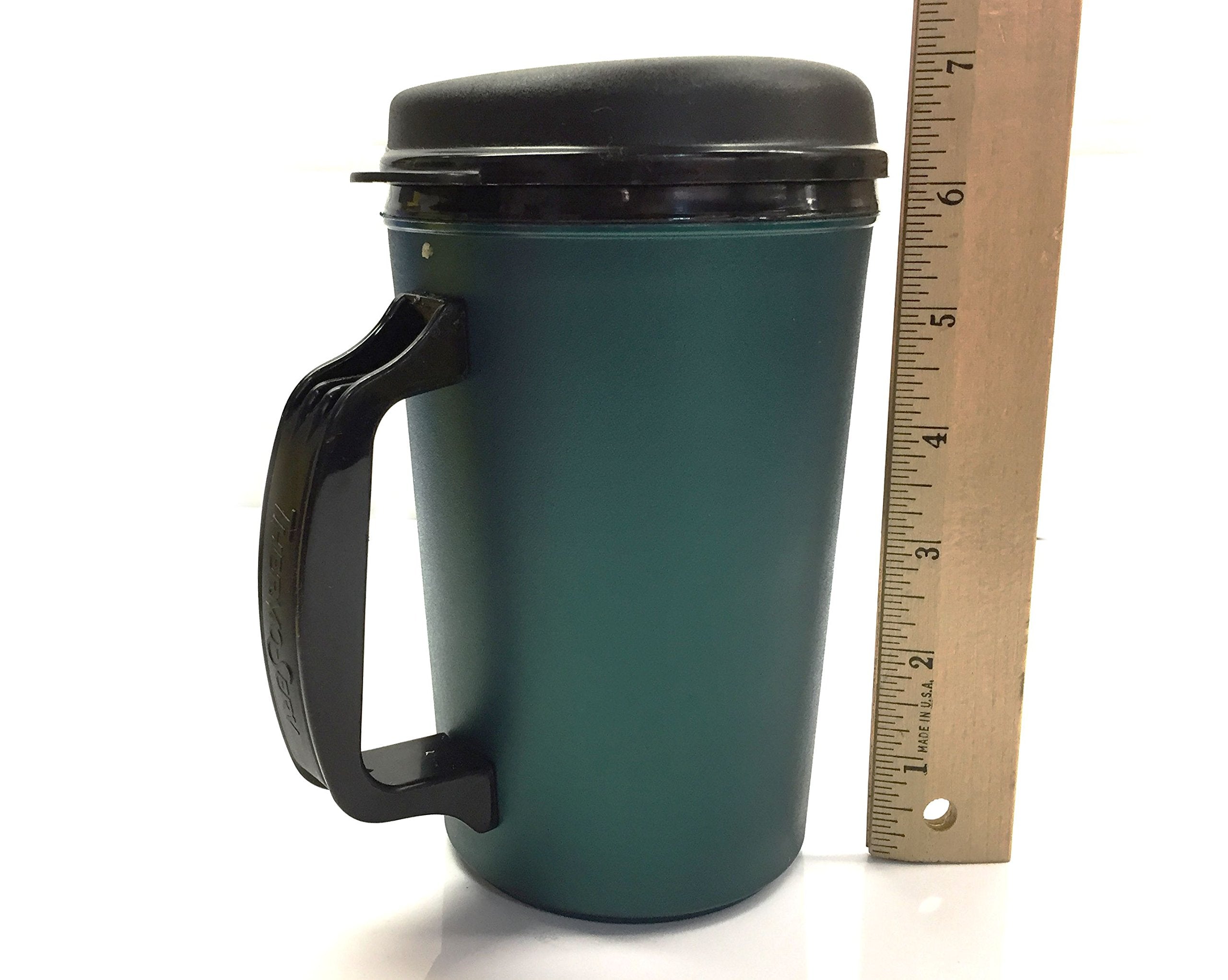 Gama Electronics 20 Oz Thermoserv Foam Insulated Coffee Mug Black/Green Two Pack