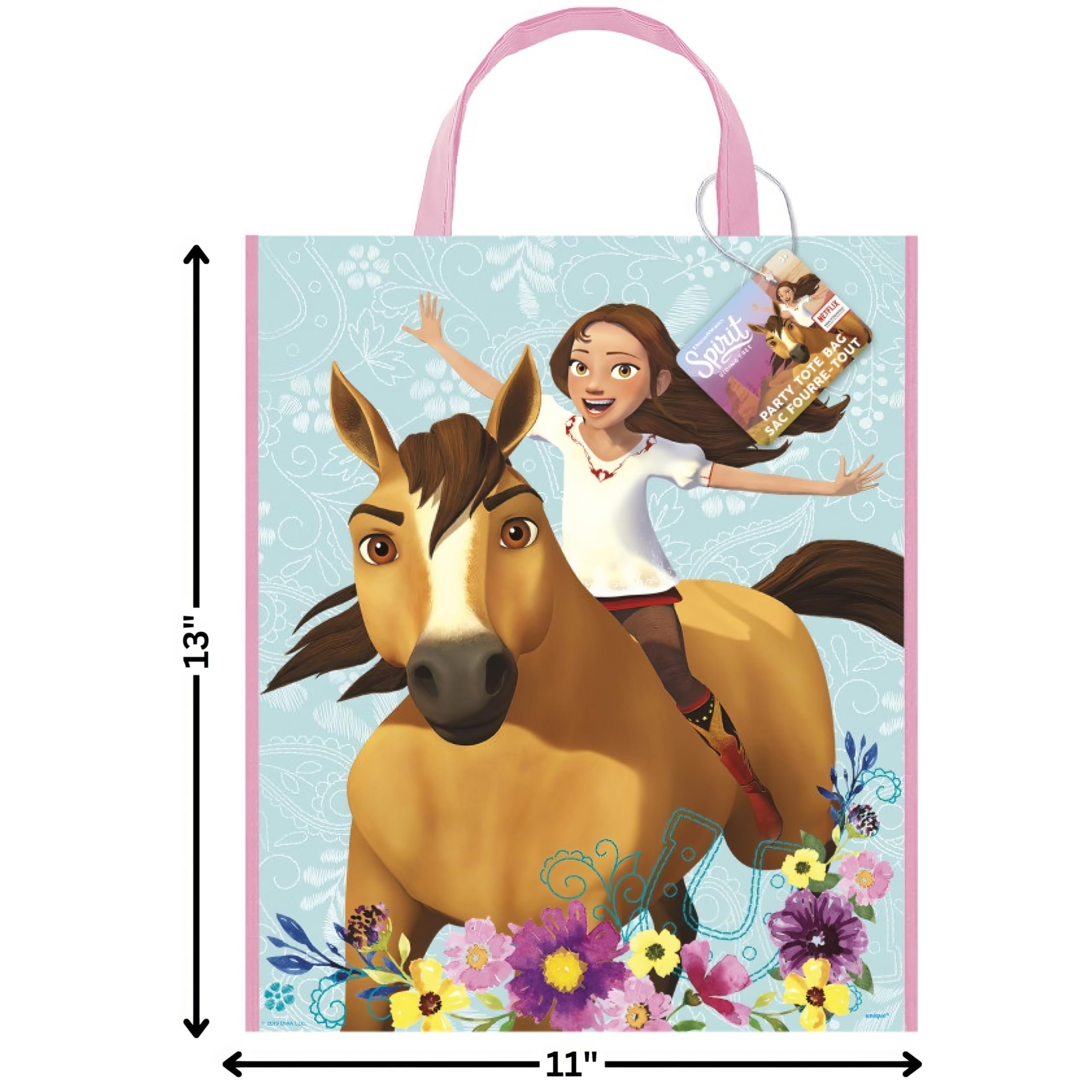 Spirit Riding Free Plastic Tote Bag - 13'' X 11'', 1 Pc