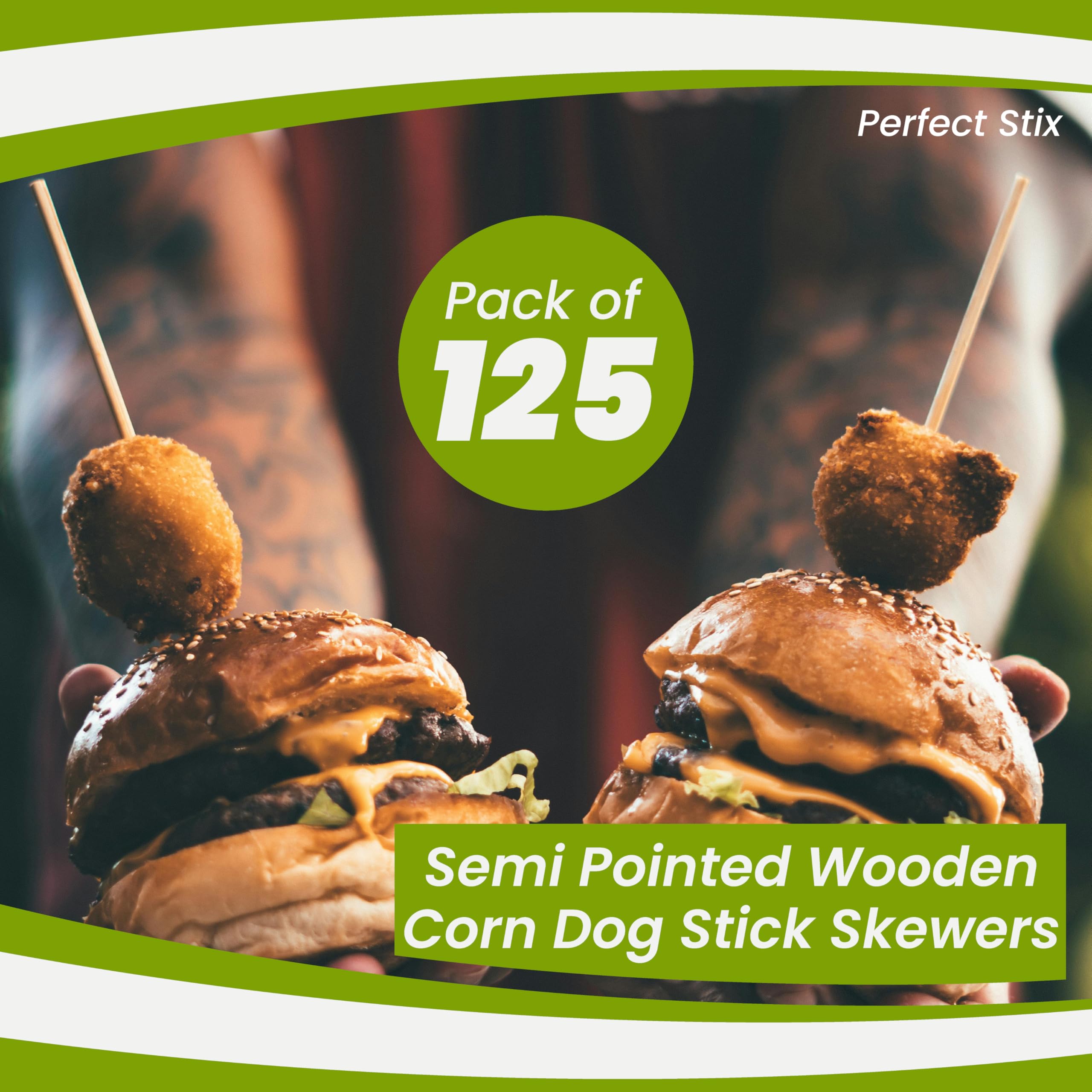 Perfect Stix Semi- Pointed Corn Dog Stick Skewers 8.5'' X 3/16'' (Pack Of 125)