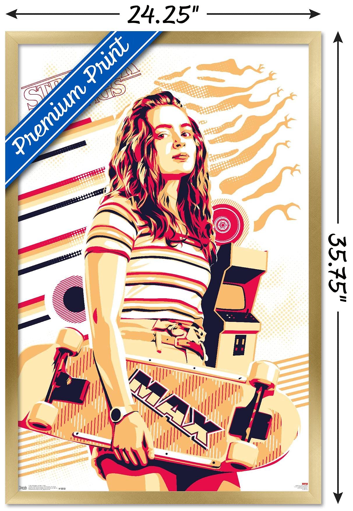 Trends International Netflix Stranger Things: Season 3 - Max Wall Poster, 22.375'' X 34'', Gold Framed Version