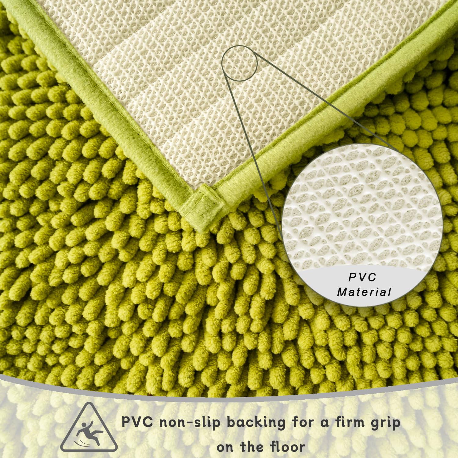 Bathroom Rugs Sets 2 Piece Bathroom Rugs Absorbs Water Soft Bath Mat,Chenille Bathroom Carpet, Non-Slip Bath Rugs Washable Bath