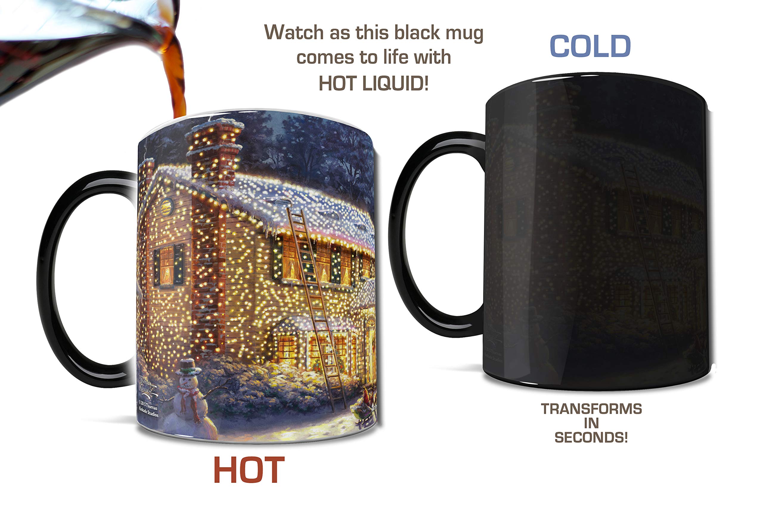 Morphing Mugs National Lampoon's Christmas Vacation - Griswold House - One 11 oz Color Changing Heat Sensitive Ceramic Mug - Ima