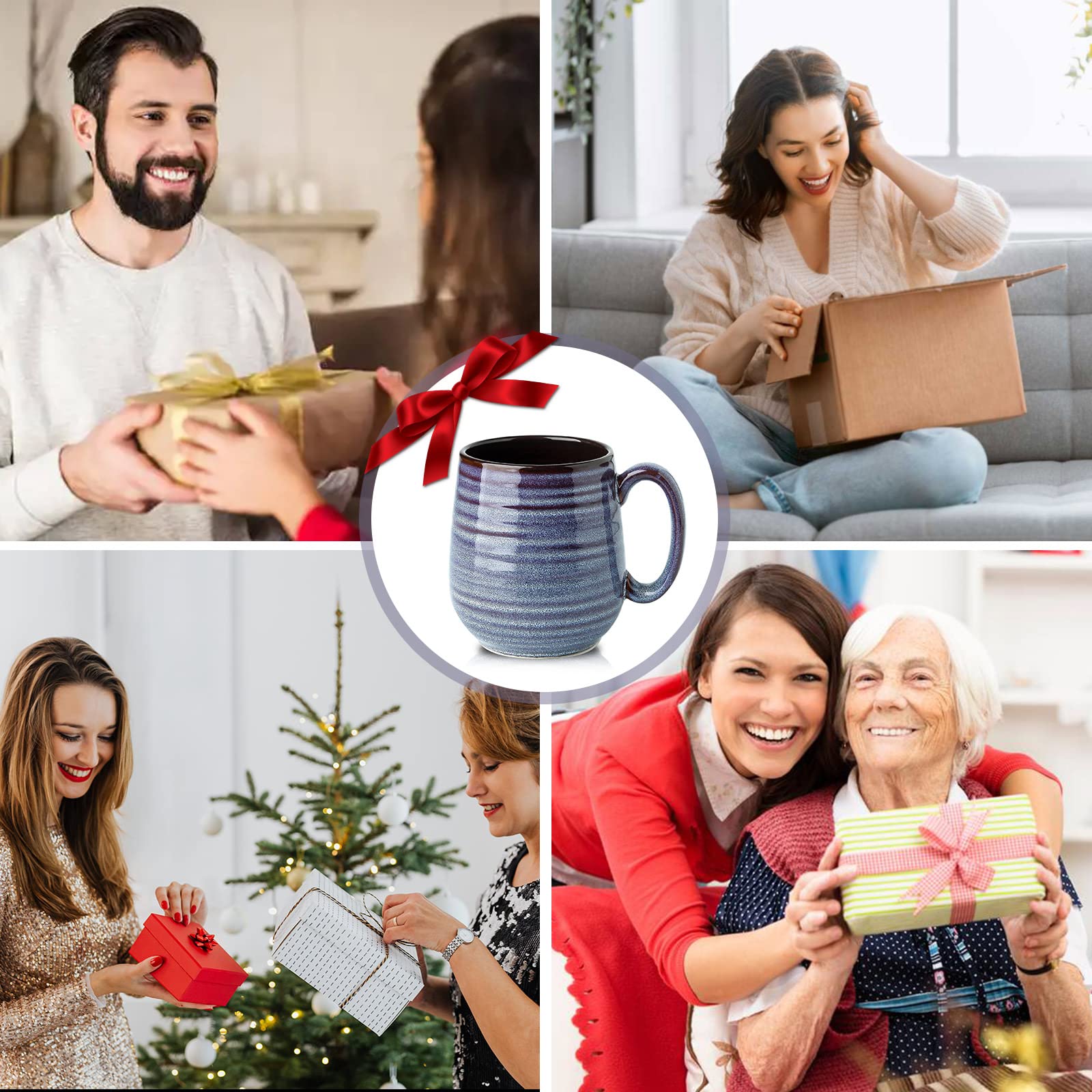 HASENSE Large Coffee Mug for Women Mom, 20 oz Ceramic Coffee Cups for Kitchen, Big Coffee Mug for Latte Coffee Tea Soup, Perfect