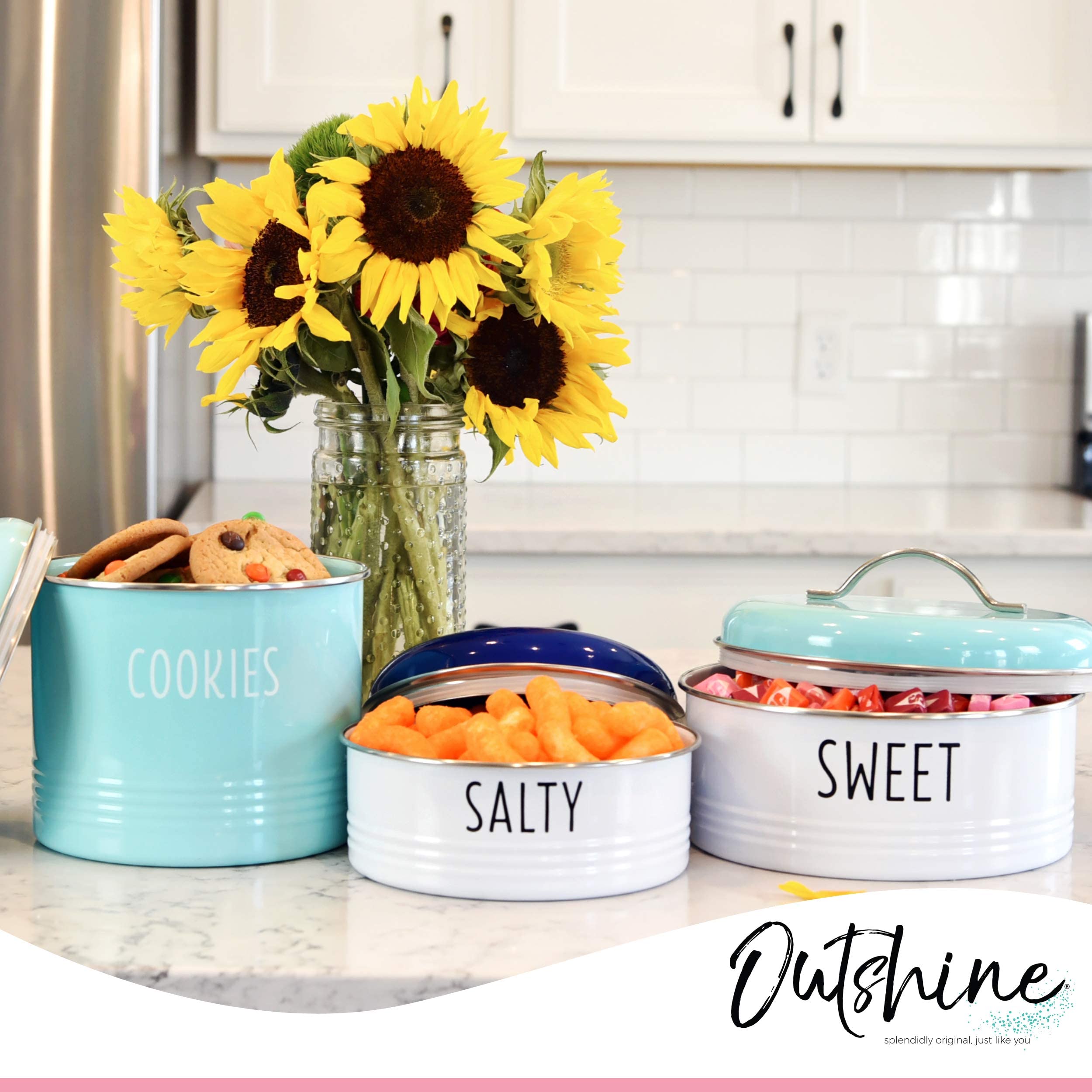 Outshine Cookie Jar With Airtight Lids | Farmhouse Cookie Jar Antique Set Of 2, Cookie Time Cookie Jar From Friends | Cookie Jar