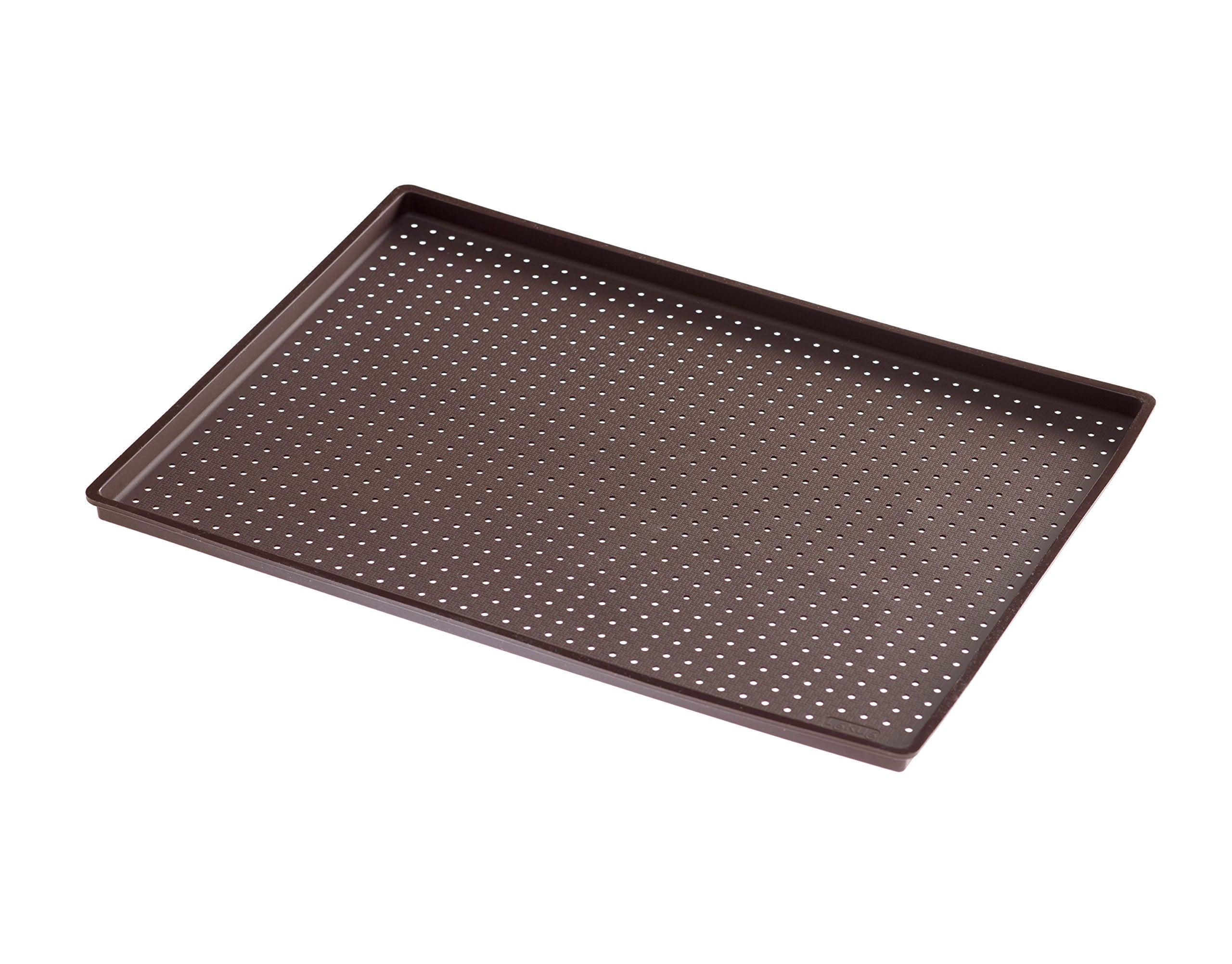 Lekue Micro Perforated Silicone Baking Pizza Mat, 15'' X 11.8'' Brown