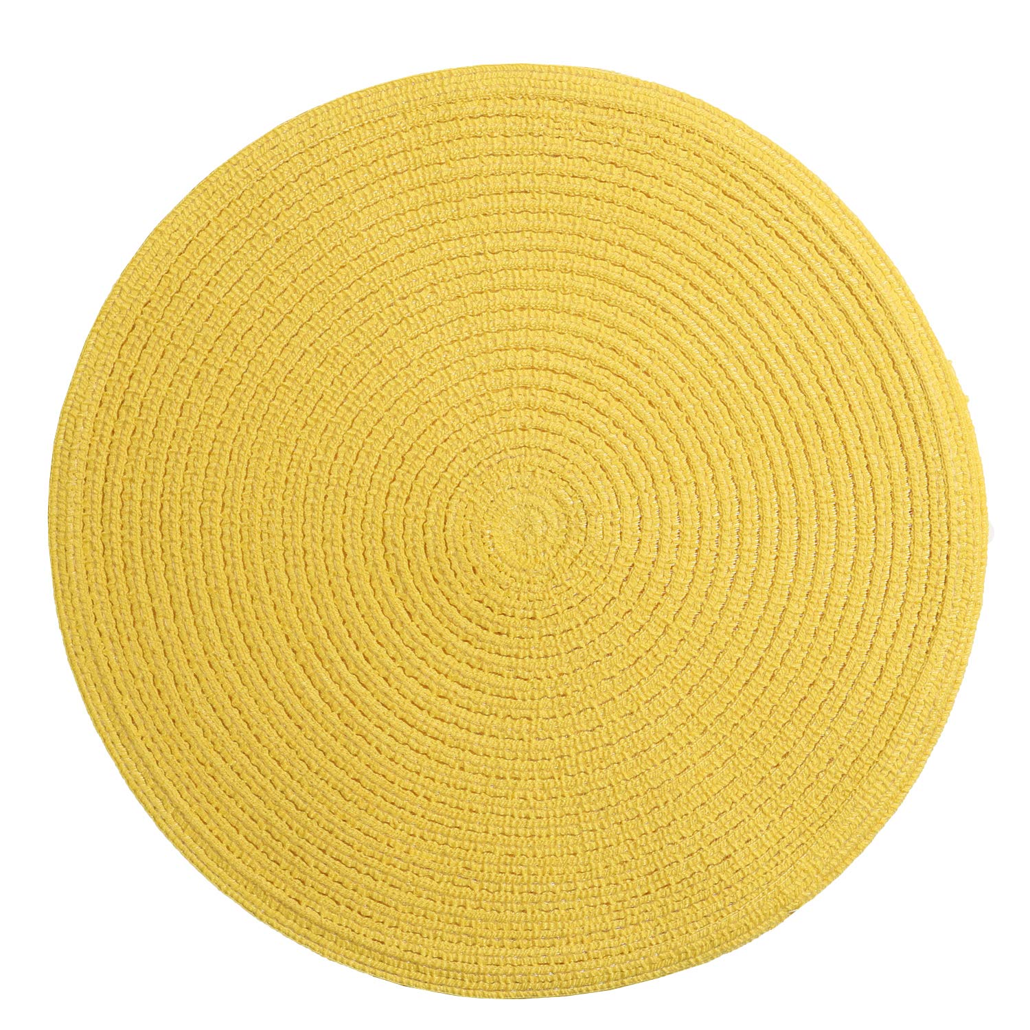 SHACOS Round Braided Placemats Set of 8 Washable Table Mats 15 inch Round Placemat Cotton Polyester Circle Placemat for Dining T