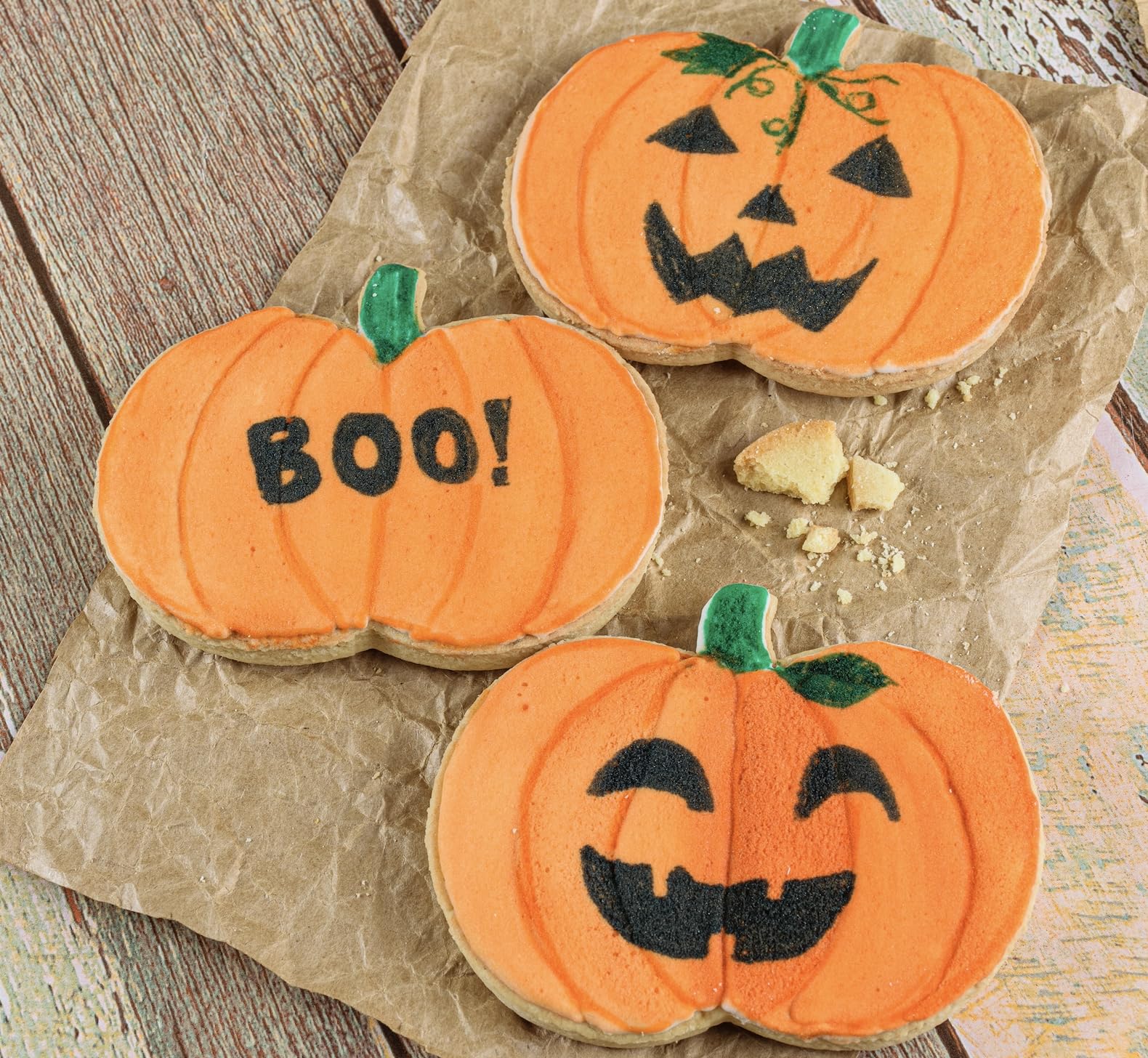 Pumpkin Cookie Cutter 3 Piece Set, Premium Food-Grade Stainless Steel, Dishwasher Safe