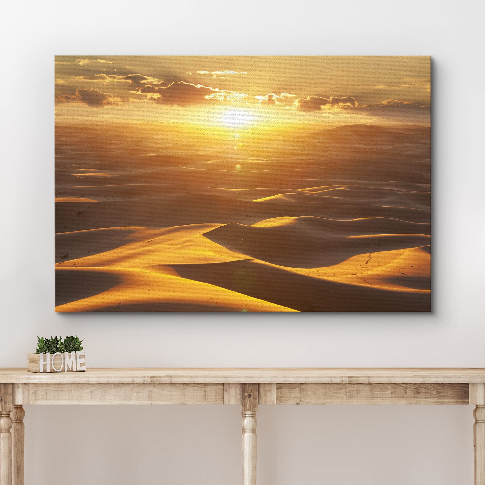 Wall26 Canvas Print Wall Art Sunlight Horizon & Desert Sand Dune Landscape Nature Wilderness Photography Realism Rustic Portrait