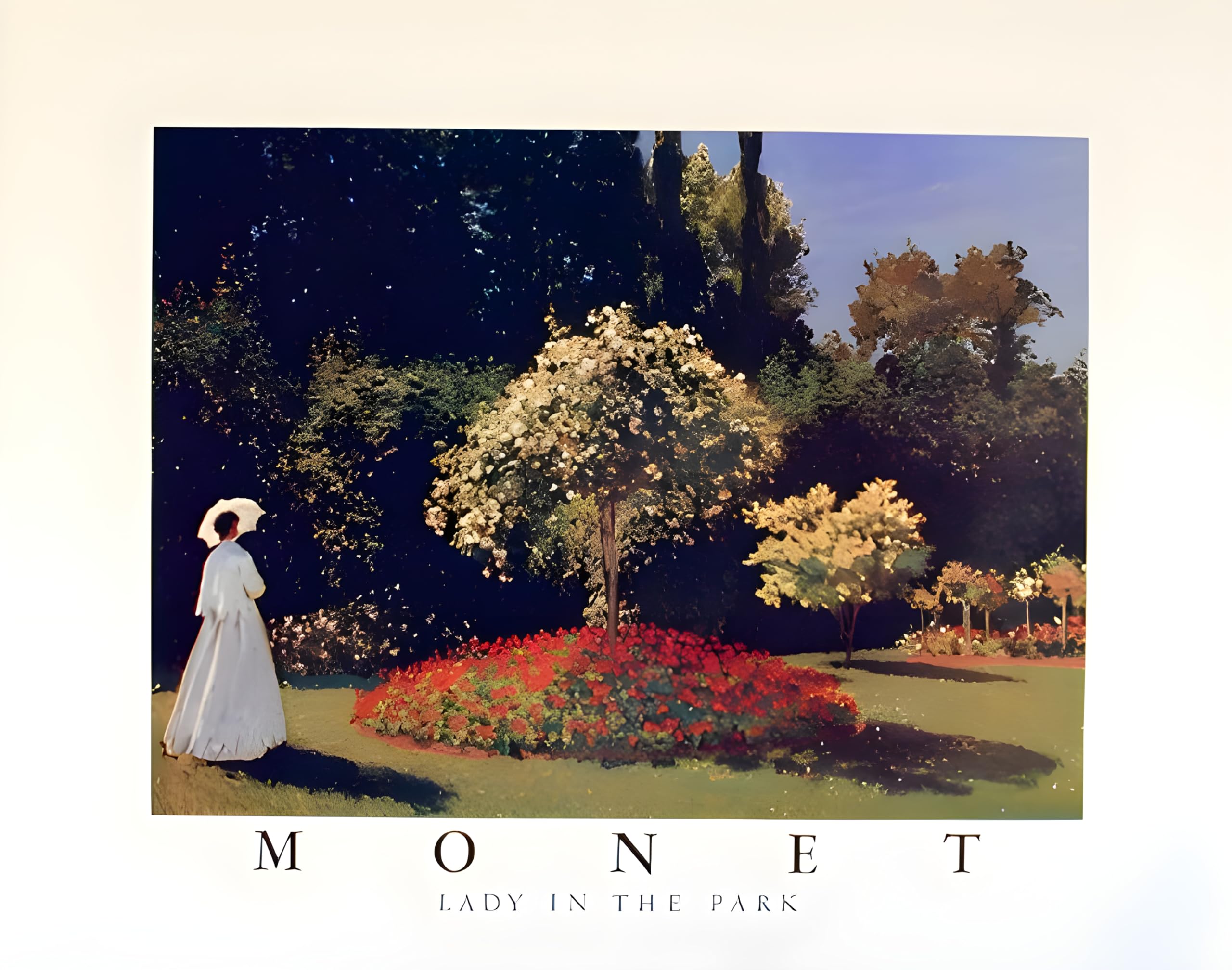Impressionist Nature Claude Monet Lady In The Park Floral French Wall Decor Art Print Poster (16X20)