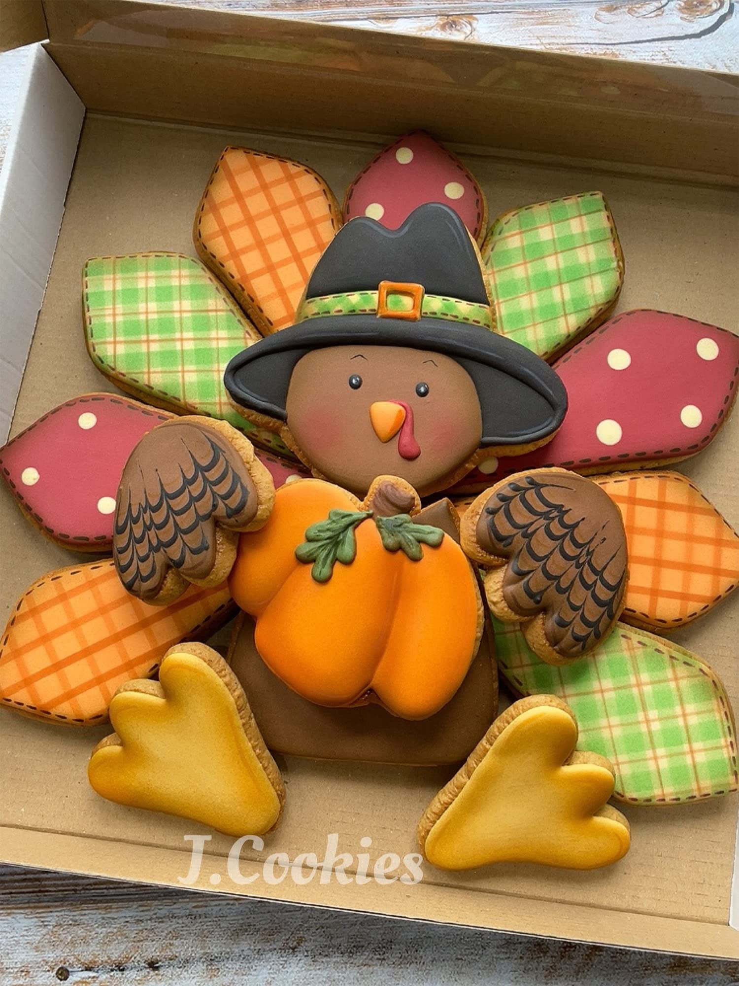 LILIAO Thanksgiving Turkey Puzzle Cookie Cutter Set, 7 Pieces, Large, Stainless Steel, Silver
