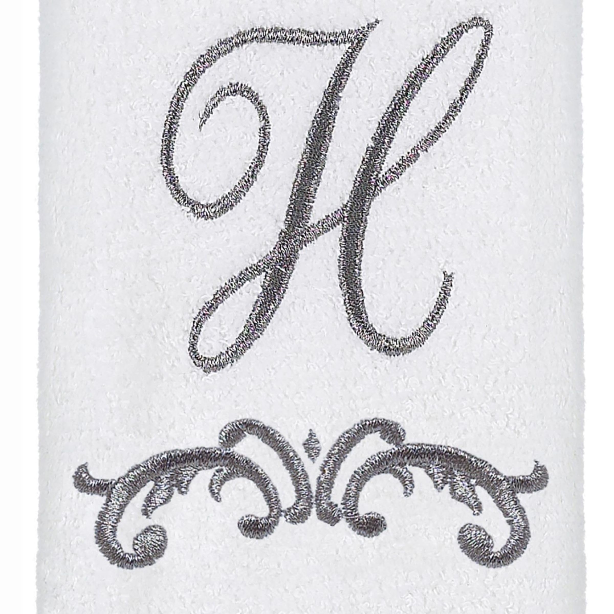 Avanti Linens 13474Wpw Monogrammed Fingertip Towel, H , White
