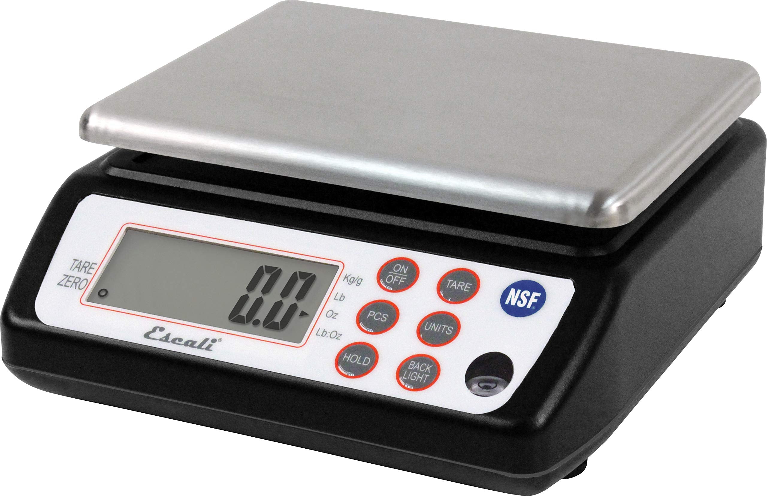 San Jamar Scdg33Bk Square Professional Digital Scale, Black With Stainless Steel Platform