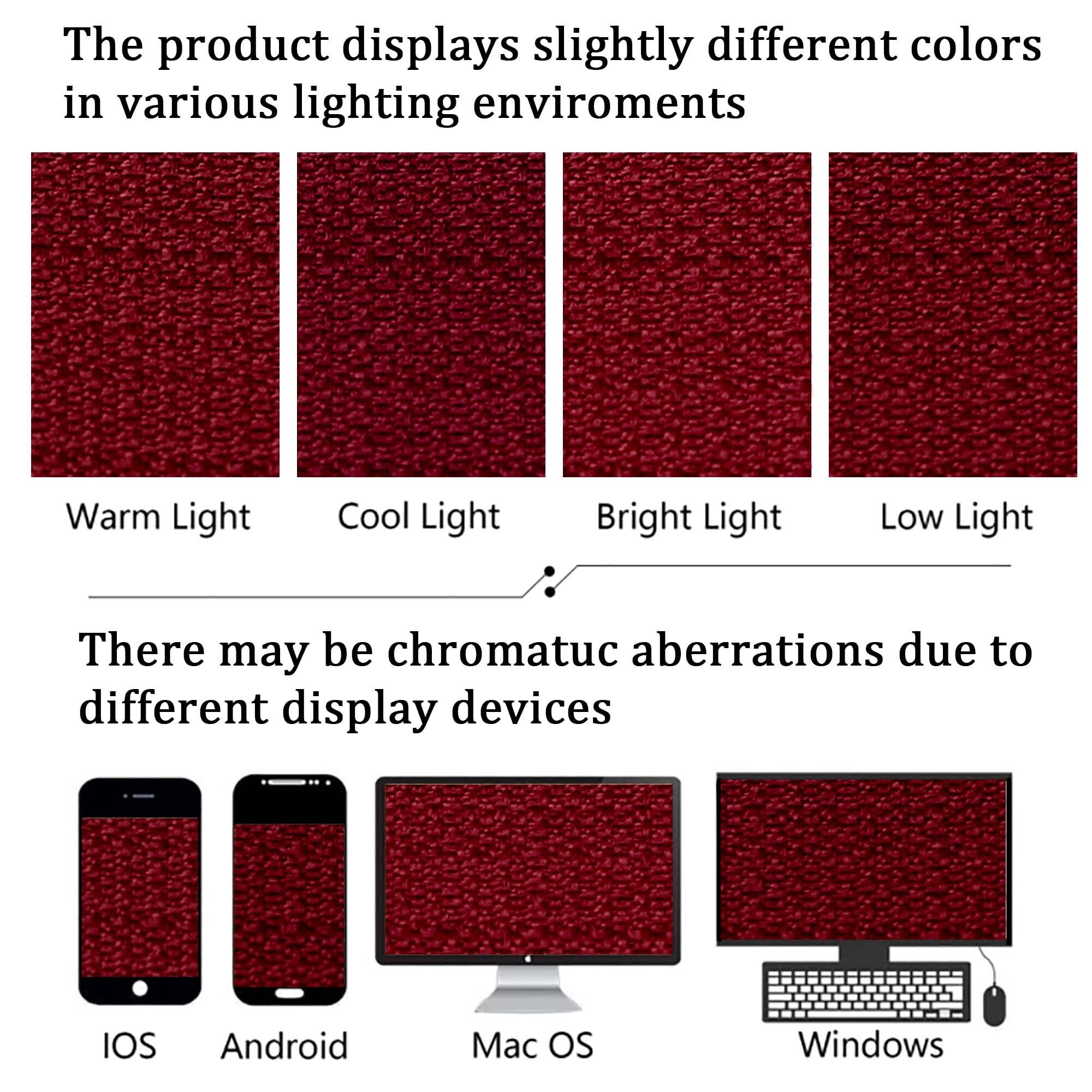 Lecloud Bessie Christmas Red Valances 14 Inch Length 2 Pcs, Festive Light Filtering Faux Linen Curtains, Retro Dual Rod Pocket A