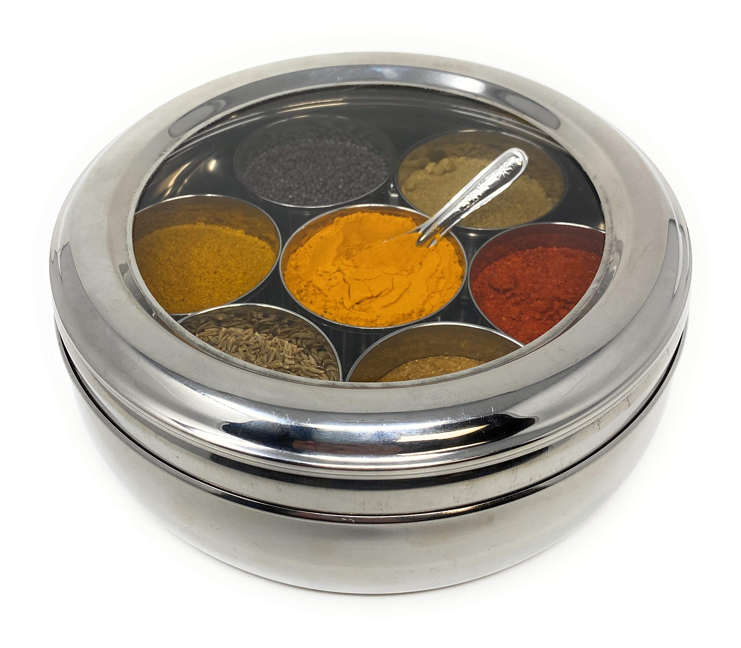 Dk Stainless Steel Masala Box, Stainless Steel Spice Box, Stainless Steel Masala Dabba, Stainless Steel For Chefs With Premium Q