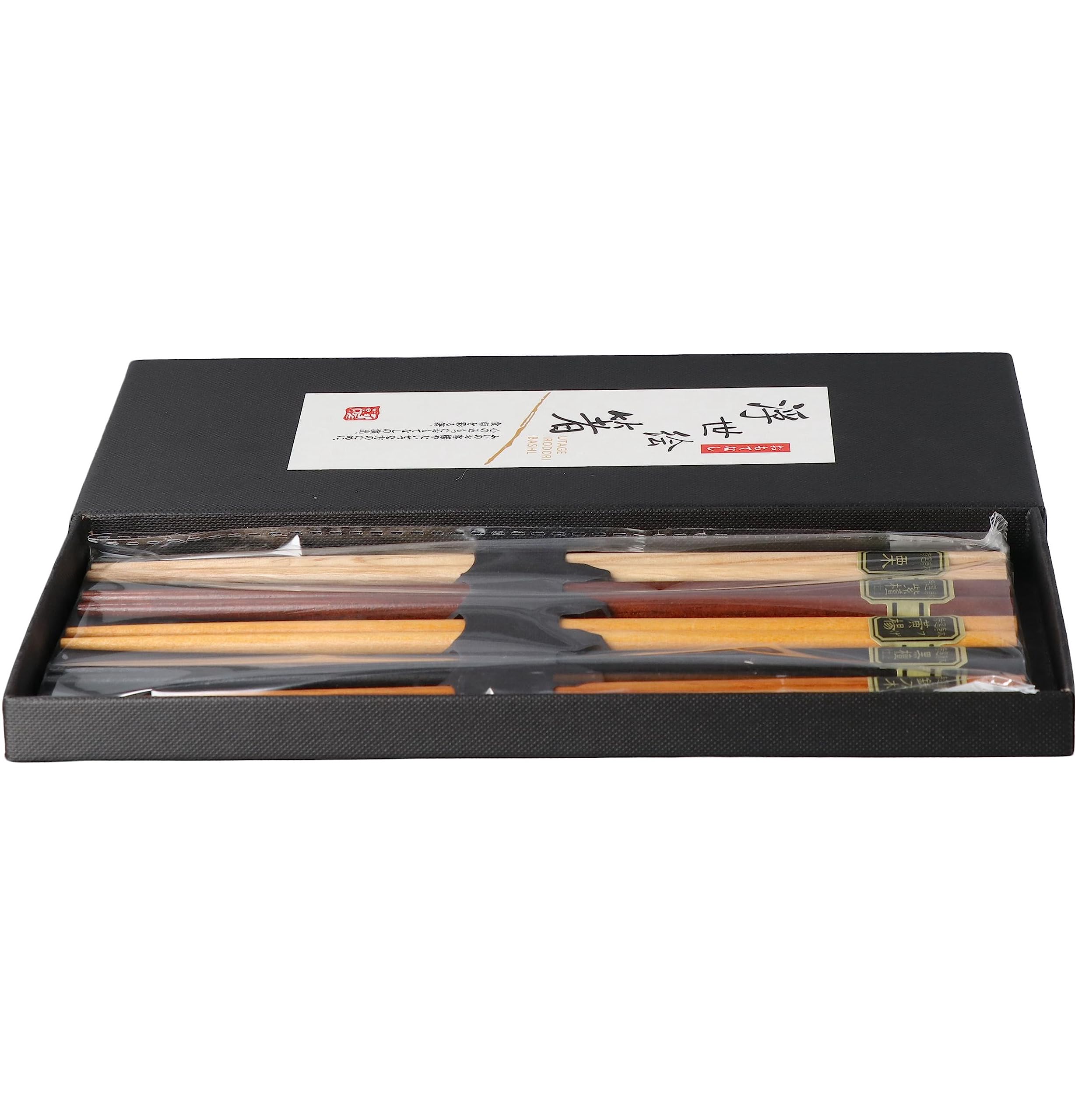Pokinge 5 Pairs Wooden Chopsticks Set Handmade Trendy Chopsticks Multicolored Gift Chopsticks With Box Tableware For Kitchen Res
