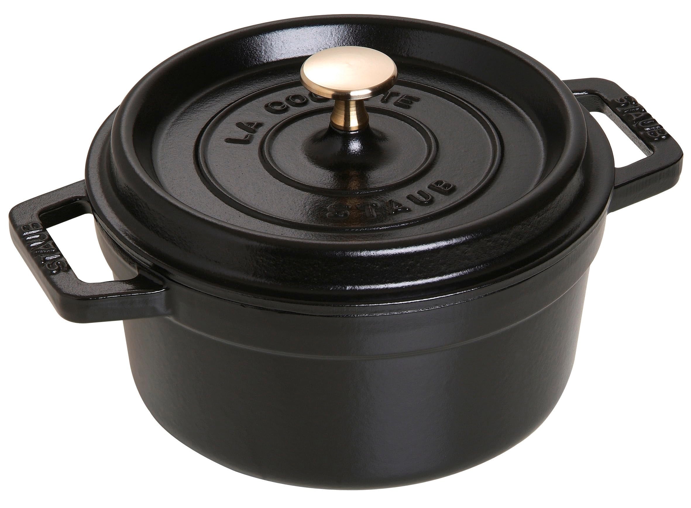 Staub Round Cast Iron Cocotte Black, 2.25 Qt, 40509-487-0
