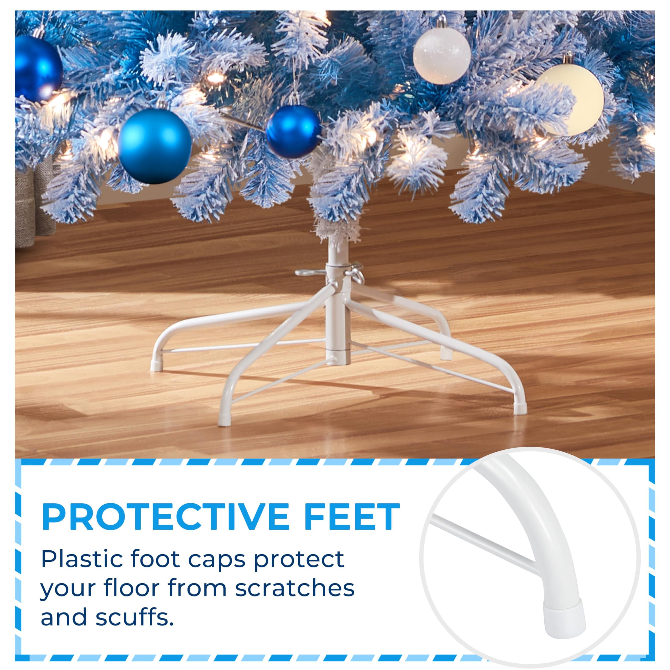 Yaheetech 6ft Pre-lit Artificial Christmas Tree with 250 Incandescent Warm White Lights, Snow Flocked Full Prelighted Xmas Tree