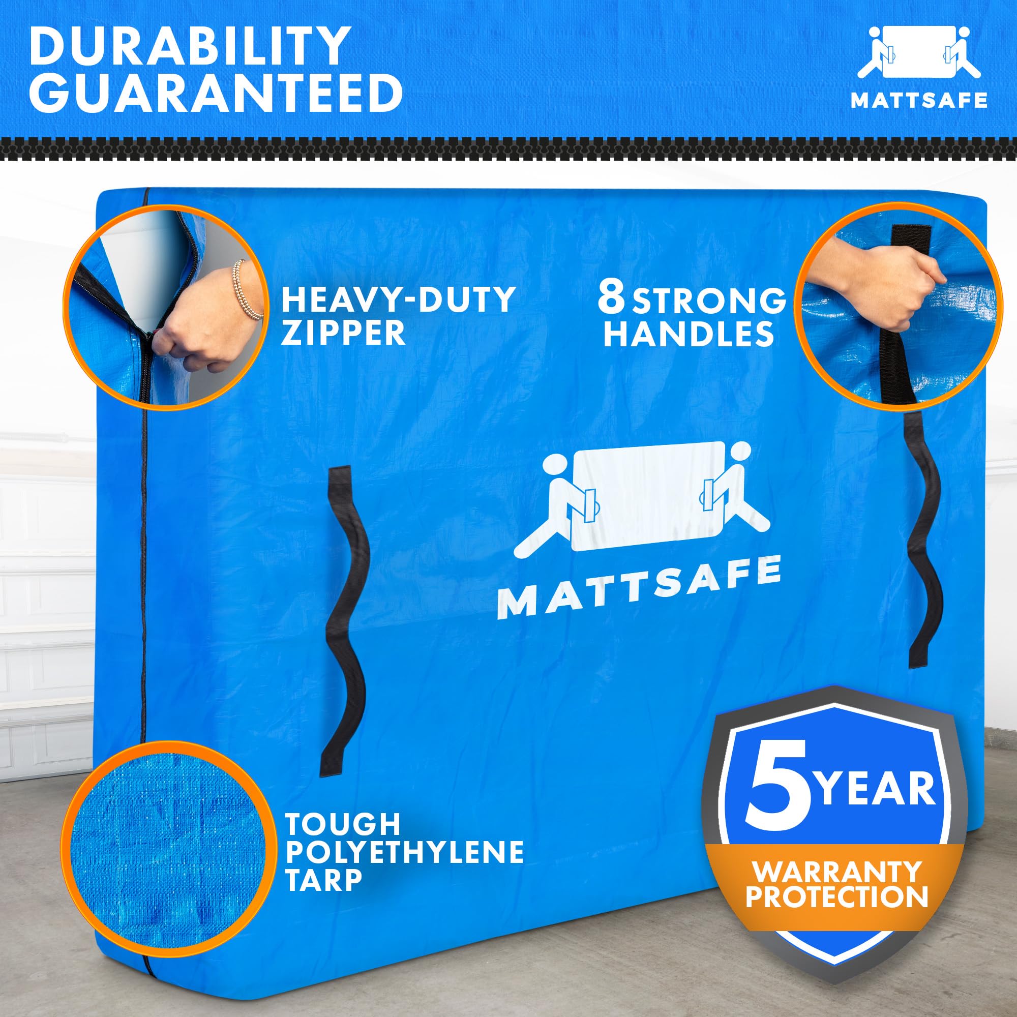 Nordic Elk Mattress Bags For Moving And Storage (Twin Xl Size) - Mattress Cover For Moving - Heavy Duty, 8 Handles And Strong Zi