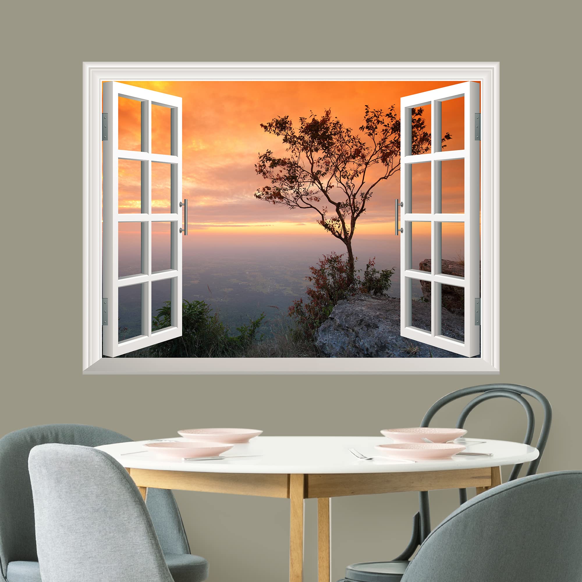 Wall26 Removable Wall Sticker/Wall Mural (36''X48'', Sunset At Mountain)