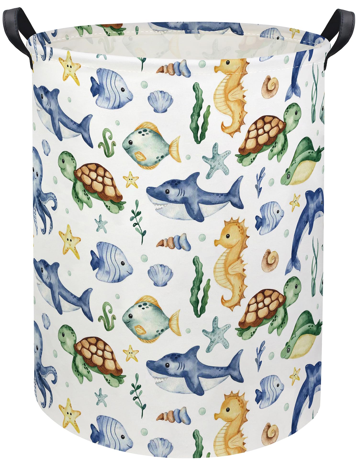 Tibaolover Ocean Kids Laundry Basket Baby Hamper Sea World Toy Storage Bin For Boys Room Decor Baby Nursery Hamper Gift Baskets
