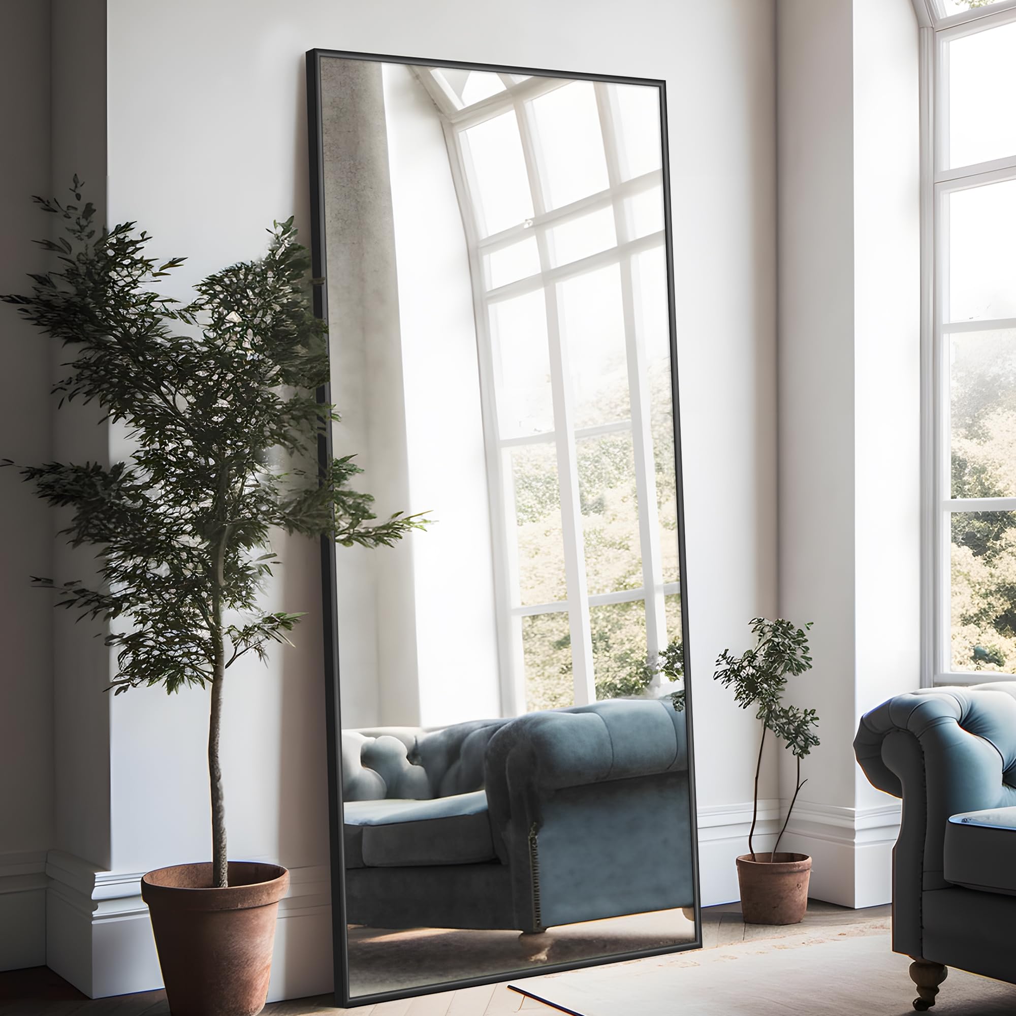 NeuType Full Length Mirror Floor Mirror Dressing Mirror Home Gym Mirror, Large Wall Mirror Bathroom Mirror Standing Mirror, Long