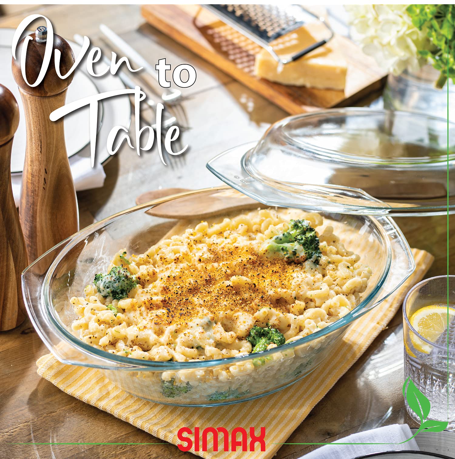 Simax Clear Oval Shaped Glass Casserole With Tight Fitting Lid - Heat, Cold And Shock Proof - Made In Europe - Oven, Freezer And