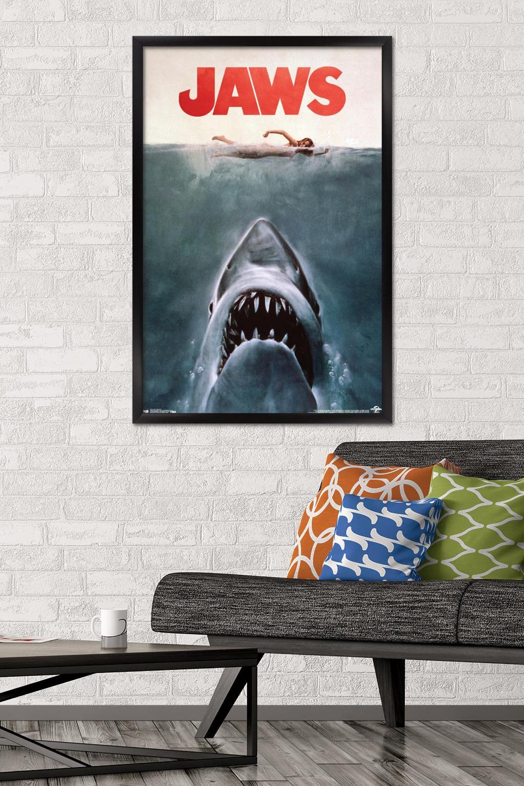 Trends International Jaws - One Sheet Wall Poster, 22.375'' X 34'', Black Framed Version