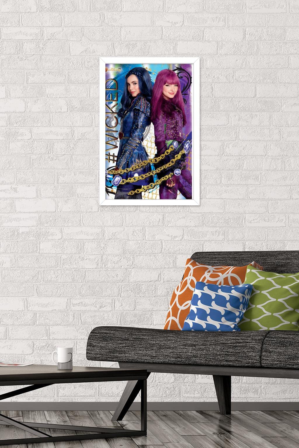 Trends International Disney Descendants 2 - Wicked Wall Poster, 14.725'' X 22.375'', White Framed Version