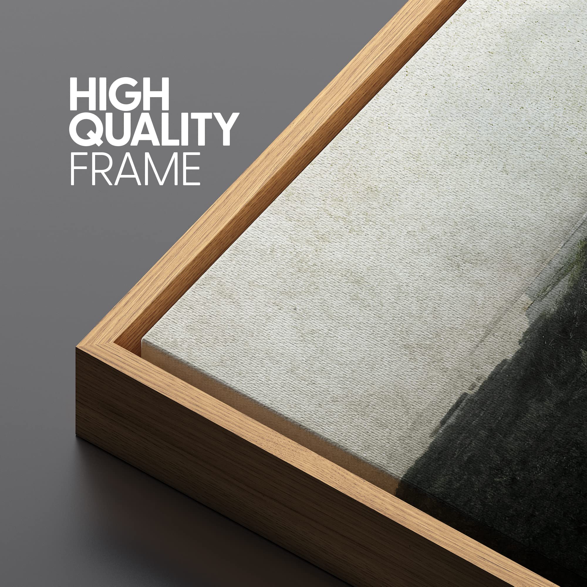 Signleader Framed Canvas Print Wall Art Dark Green Forest On Overcast Day Scenic Wilderness Illustrations Modern Art Farmhouse/C