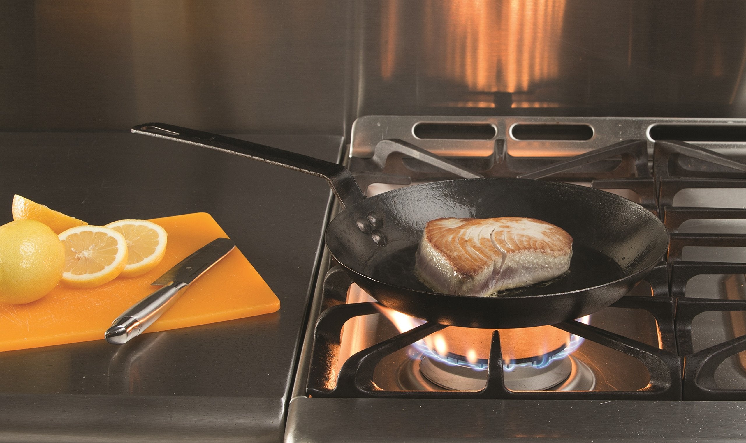 Lodge Carbon Steel Skillet, Pre-Seasoned, 10-Inch , Black