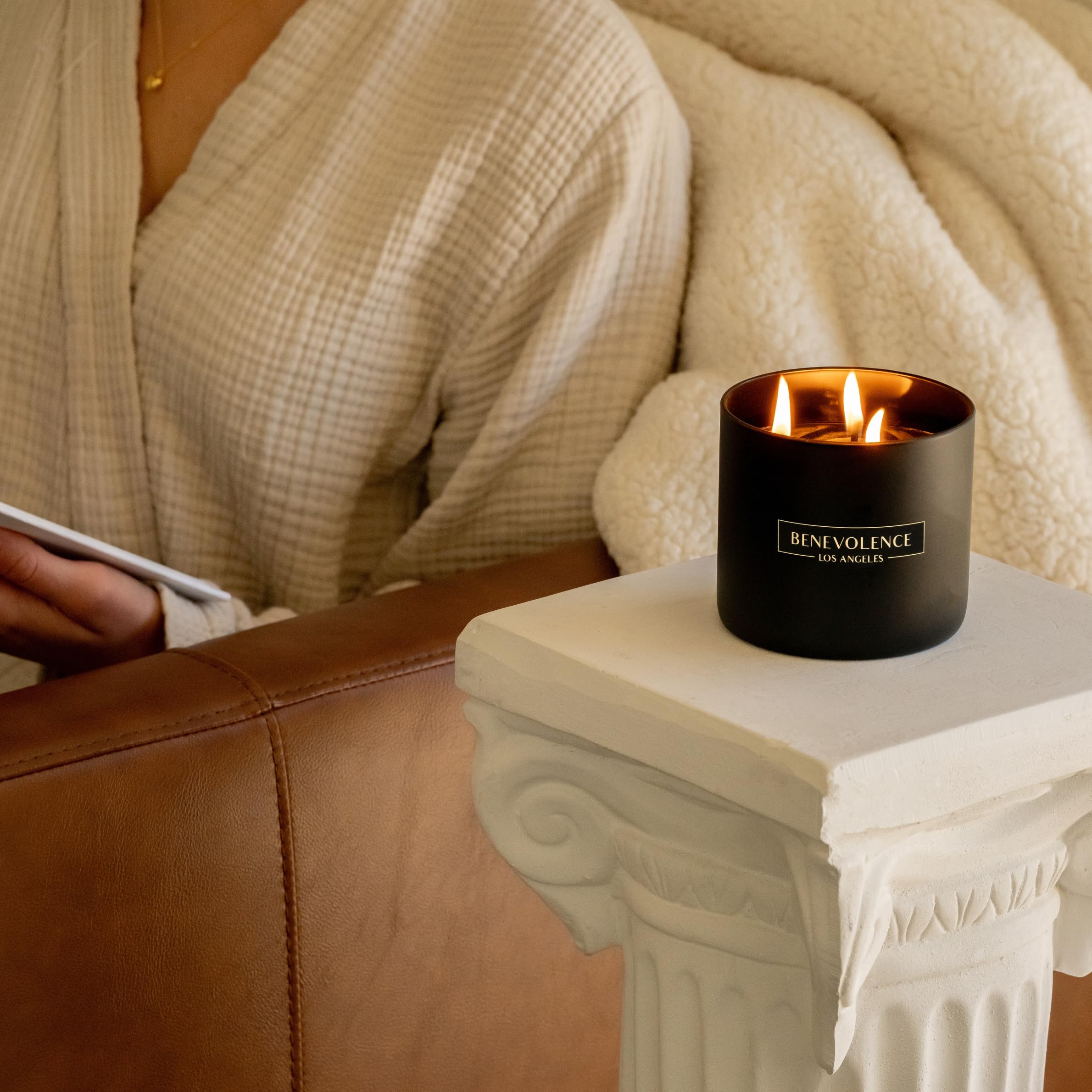 Benevolence LA Charcoal Candle Scented Candle  14.5 oz Scented Candles for Home  Natural Soy Candles Gifts for Women, Aromathera