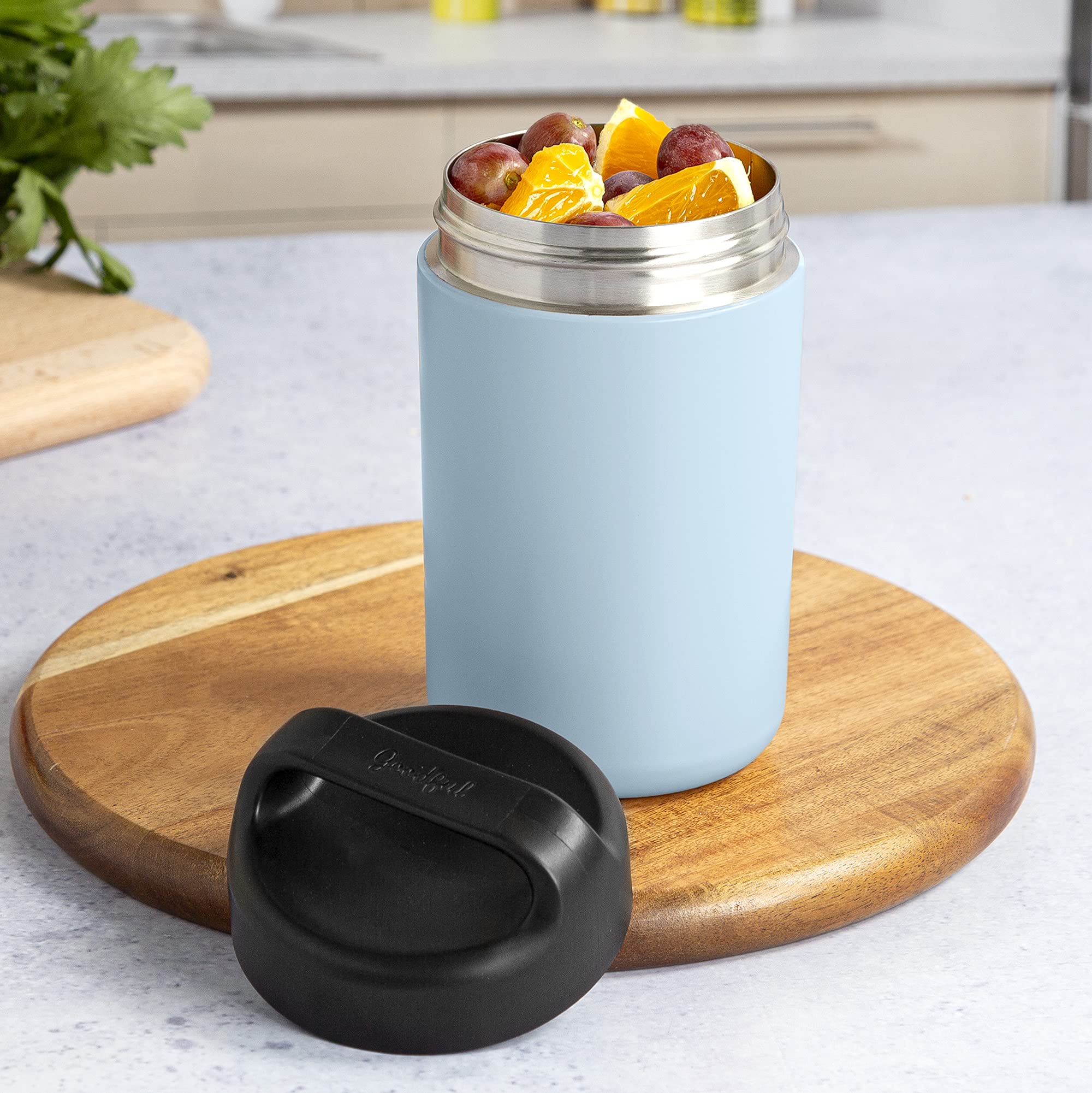 Goodful Stainless Steel Food Jar, Double Wall Vacuum Sealed Insulated Food Storage Container With Carry Handle Lid, 16-Ounce, Sk