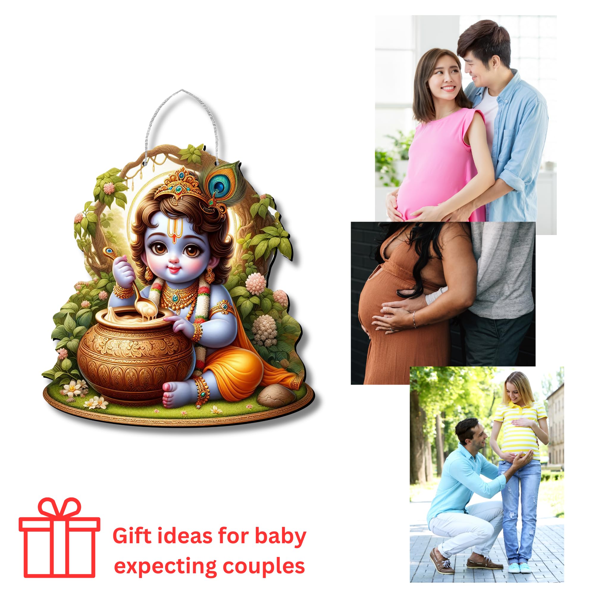 Regalocasila Cute Krishna Photos For Pregnant Womens For Wall Bal Krishna Wall Hanging Gift For Pregnant Women Makhanchor Krishn
