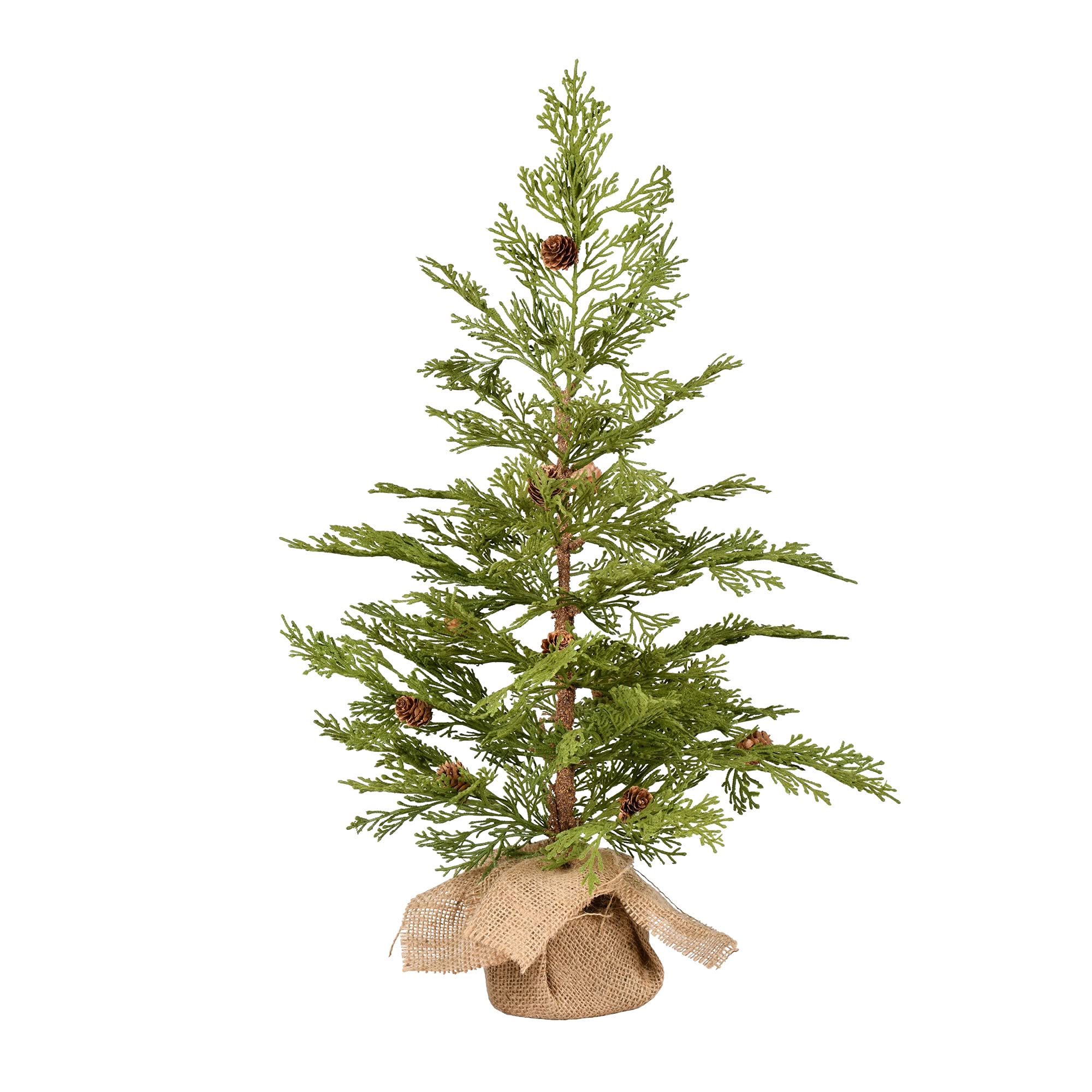 Vickerman 24 Cedar Pine Artificial Christmas Tree, Unlit - Faux Table Top Christmas Tree - Seasonal Indoor Home Decor