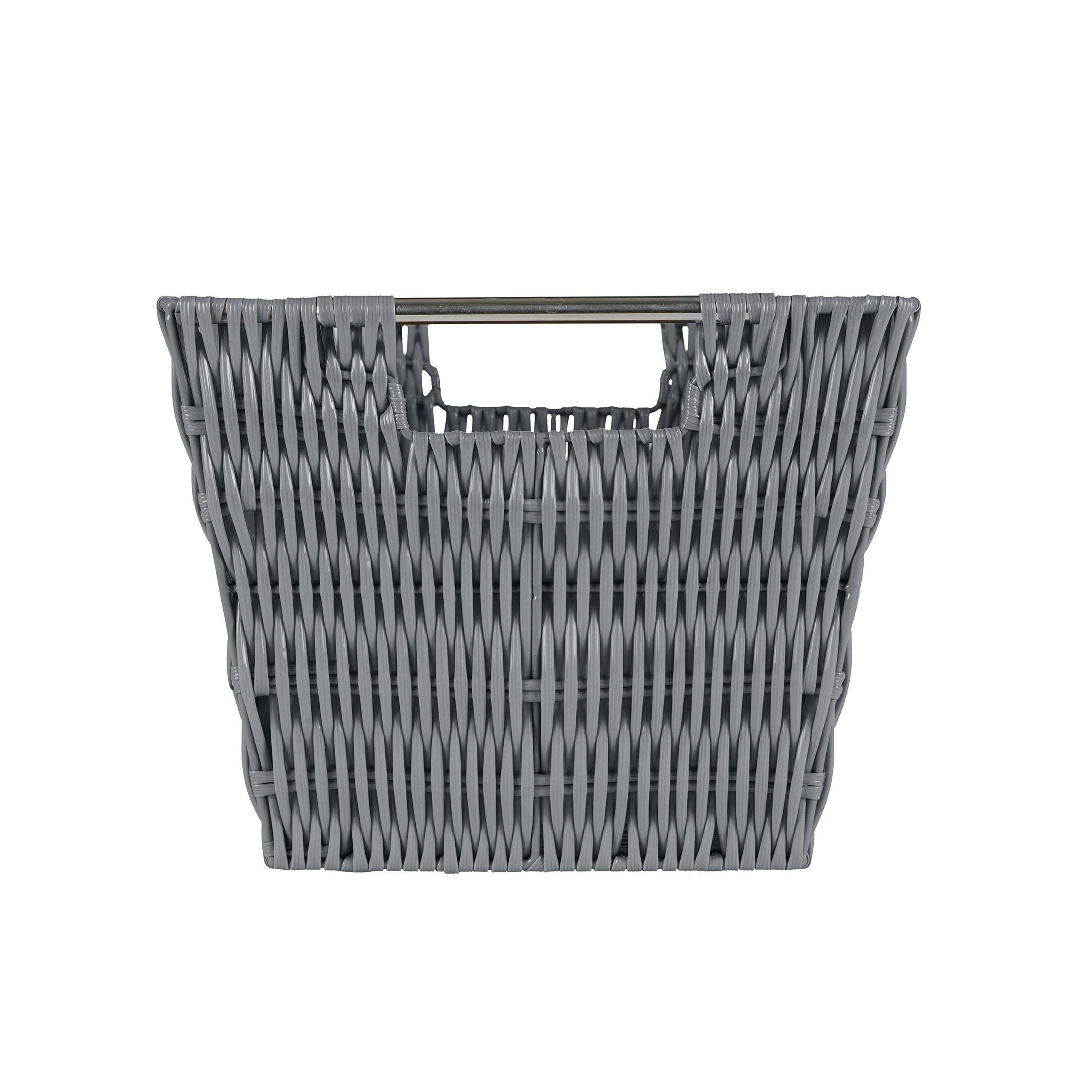 Simplify 12''X10''X8'' Medium Woven Basket For Storage With Handles, Nursery, Playroom, Toys, Bedroom, Closet, Clothes, Office,