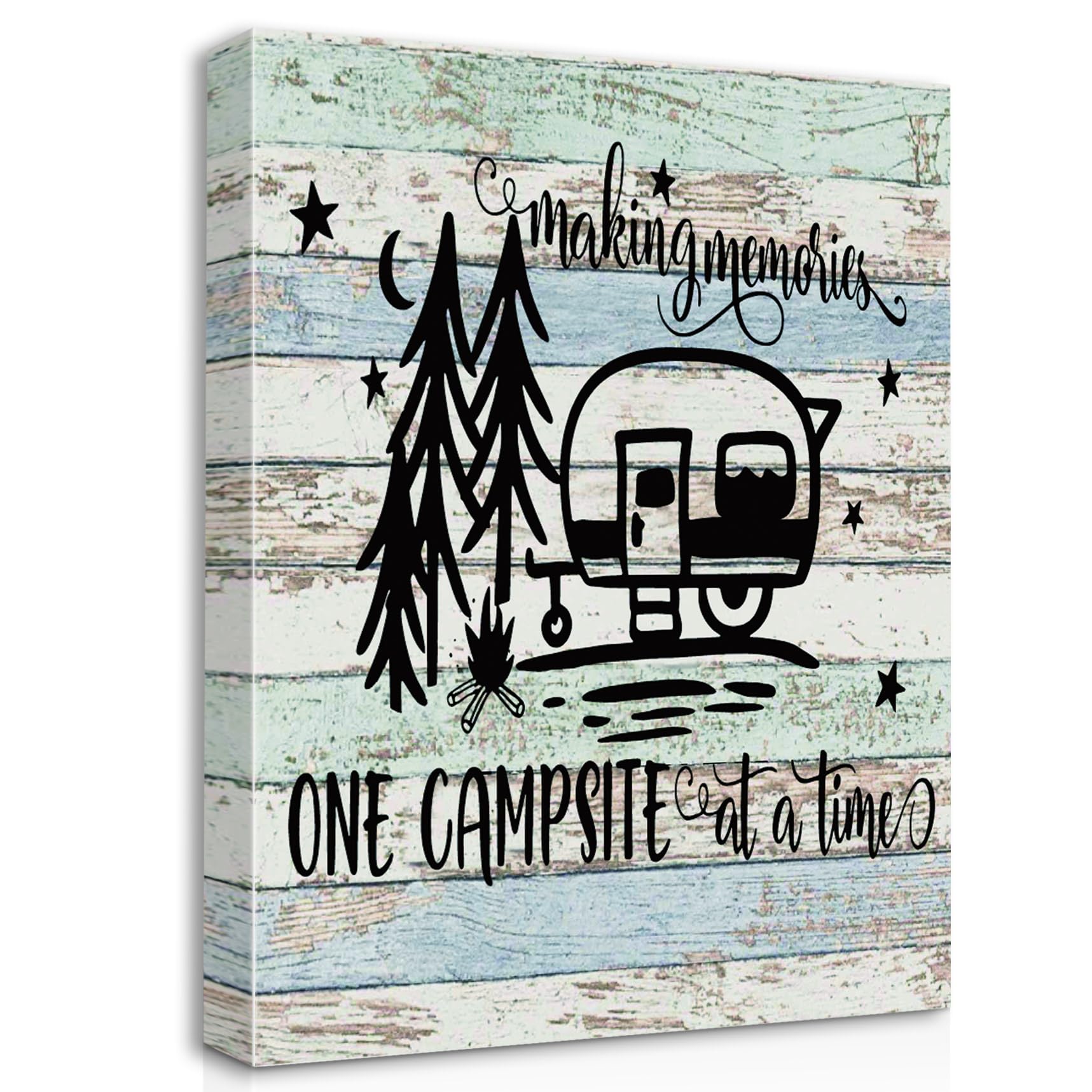 Funny Making Memories One Campsite At A Time Accent Canvas Wall Art Prints Artwork Signs Framed For Camper Decor Rv Room Bathroo