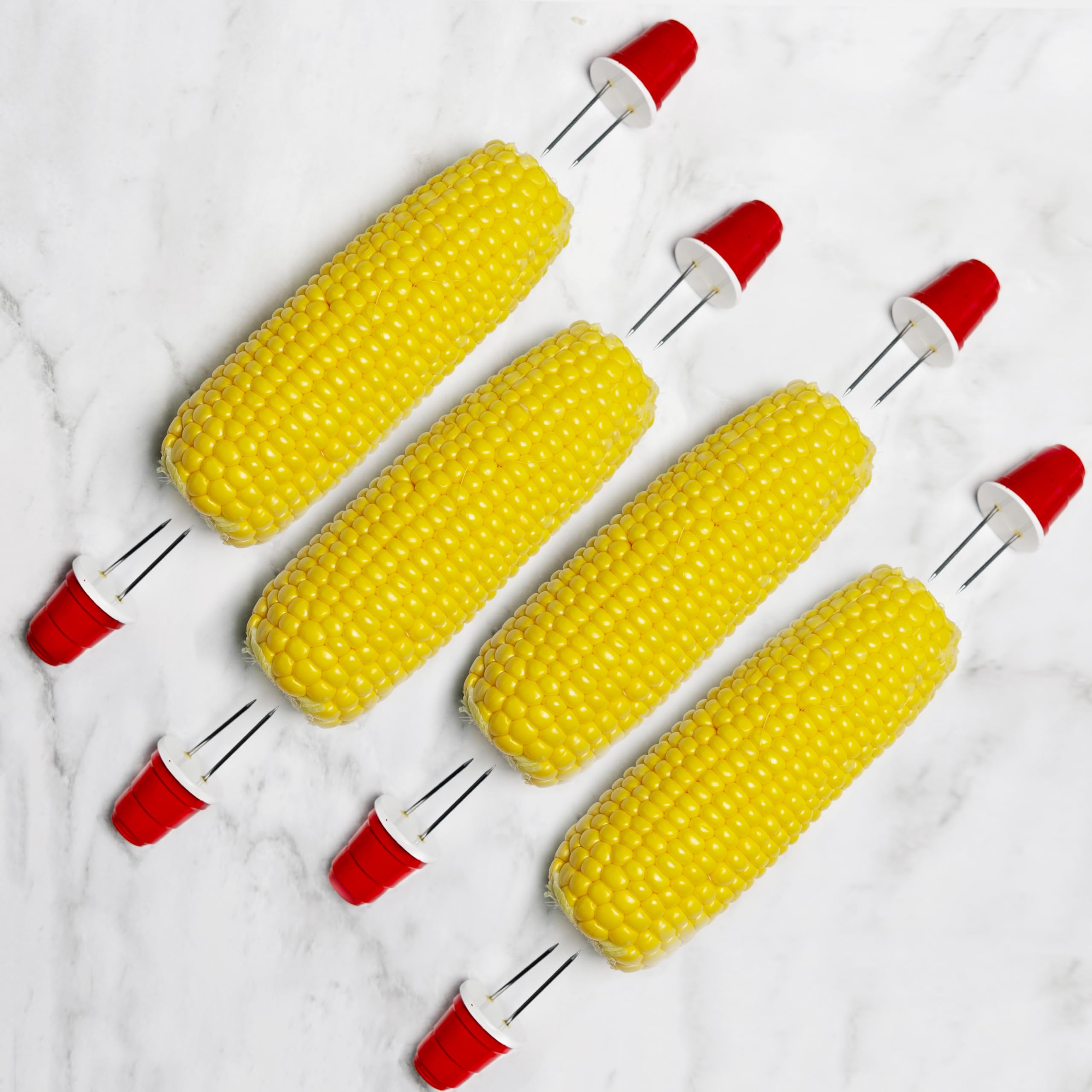 Outset Corn Holders, Red Party Cup Design, Set Of 8