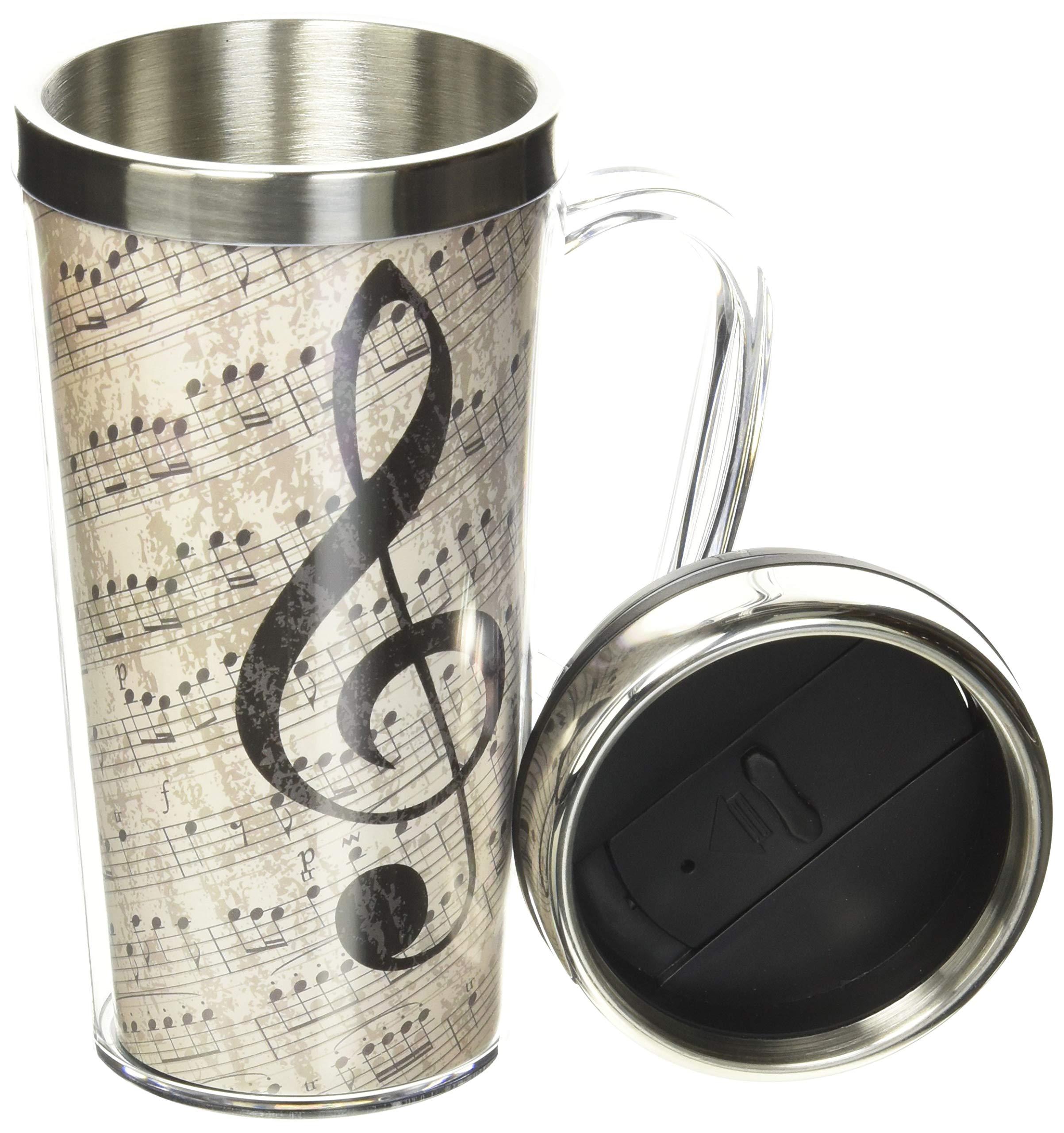 Spoontiques - Insulated Travel Mug - Music Coffee Cup - Coffee Lovers Gift - Funny Coffee Mug - 14 Oz - Multi