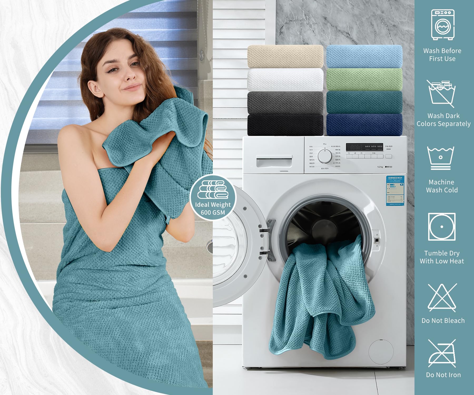 Extra Large Bath Towel Set Of 4 (35''X70''),Oversized Bath Sheet Super Soft Highly Absorbent Jumbo Bathroom Towel Set Microfiber