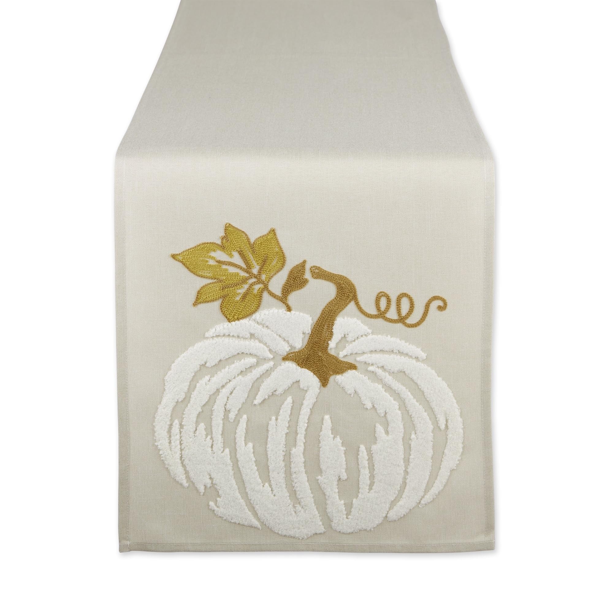 Dii Fall Table D  Cor Embroidered Tabletop For Thanksgiving Dining, Table Runner, 14X70, Scattered Leaves