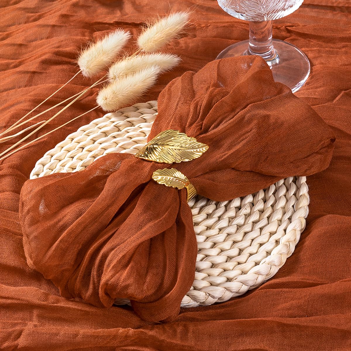 Socomi Terracotta Cheesecloth Napkins Easter Spring Napkins Set Of 10 Boho Washable Dinner Table Napkins For Wedding Party Baby