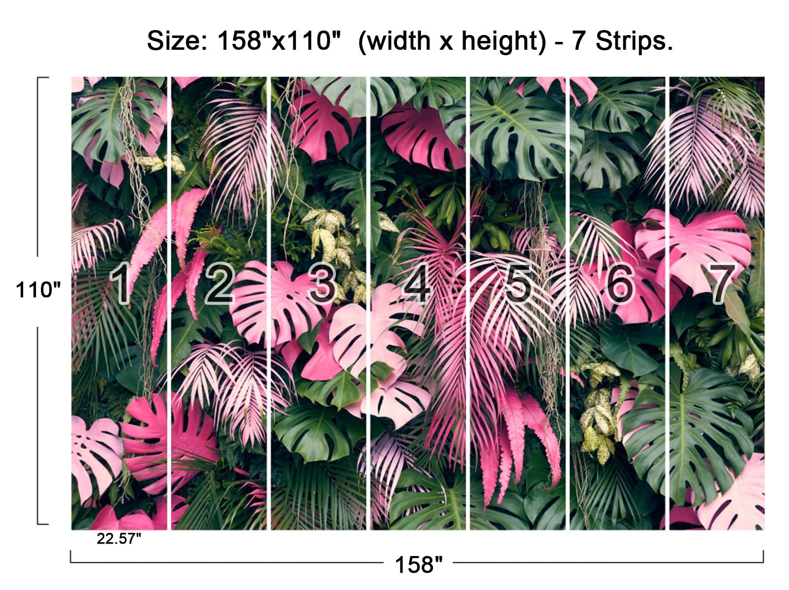 Cliouar-Wall Mural Wallpaper For Bedroom Living Room 3D Mural Monstera Tropical Plant Green Plant Banana Leaf Palm Leaf 158'' X
