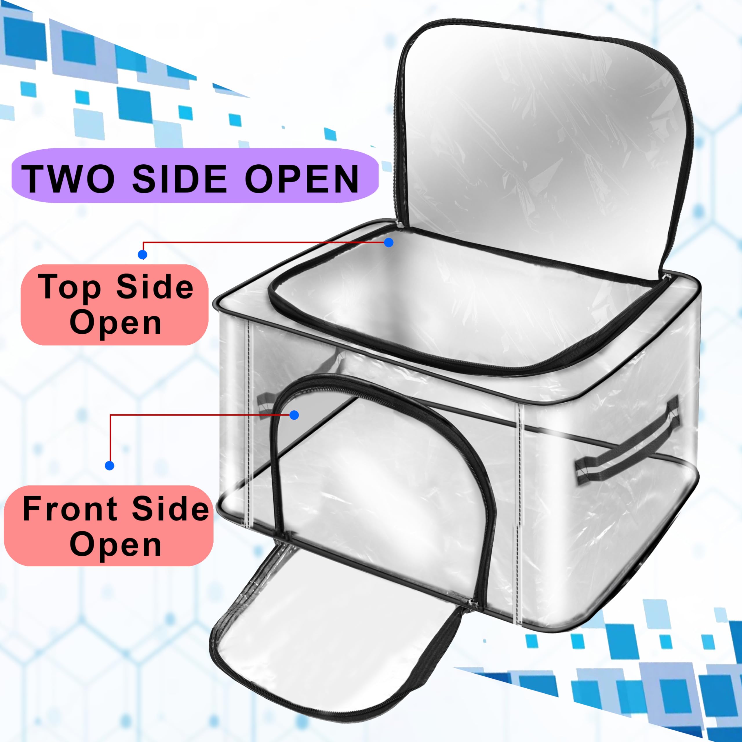 Storite 4 Pack 28 L Transparent Pvc Wardrobe Bag Underbed Moisture Proof Cloth Storage Organizer, Storage Box For Clothes Saree