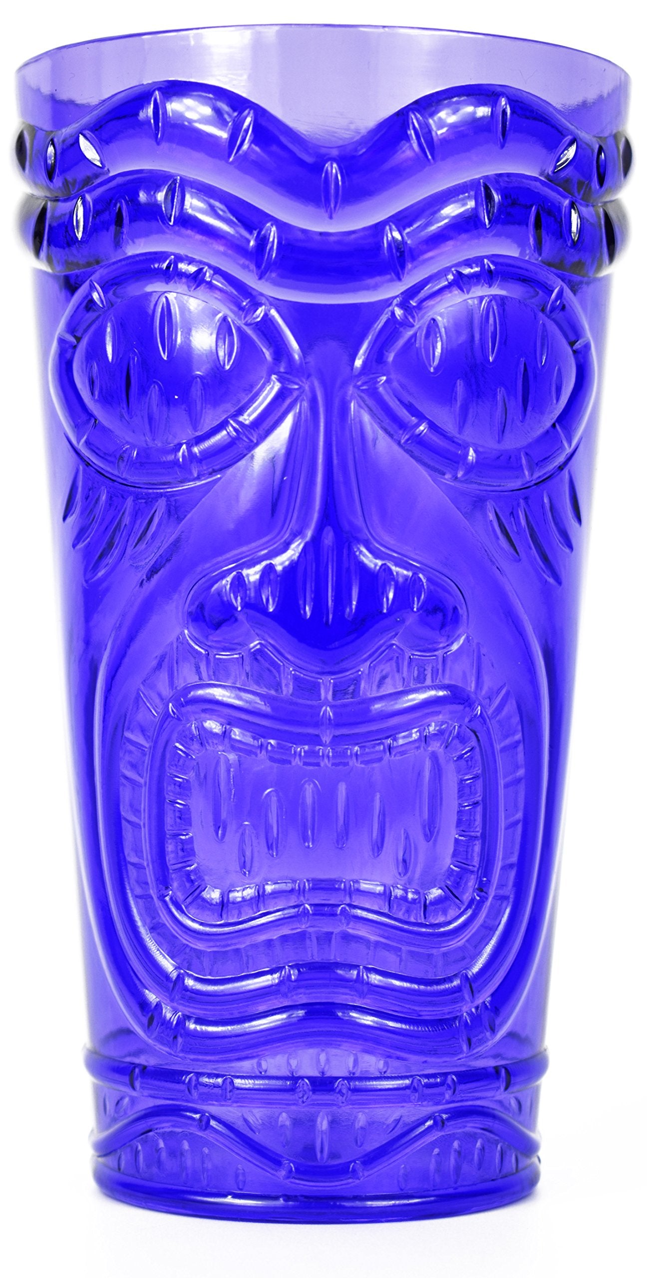 Black Duck Brand Tiki Cups Set of 4, 18 oz BPA-Free Drinkware, Bright Colors: Purple, Neon Green, Bright Blue, Hot Pink