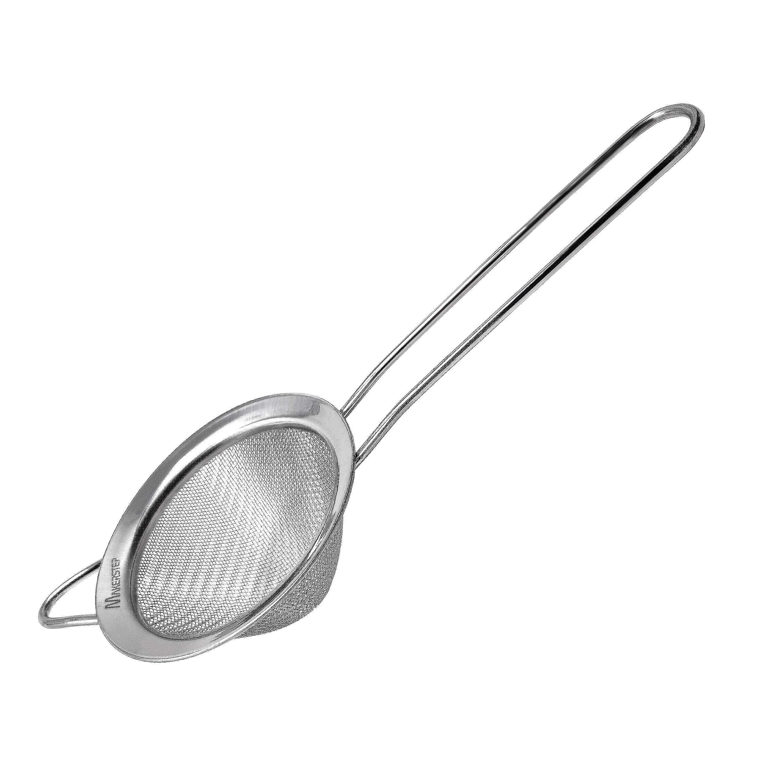Makerstep 304 Stainless Steel Fine Mesh Strainers For Kitchen. Food Strainer Tea Strainer Coffee Strainer With Long Handle. 3.3