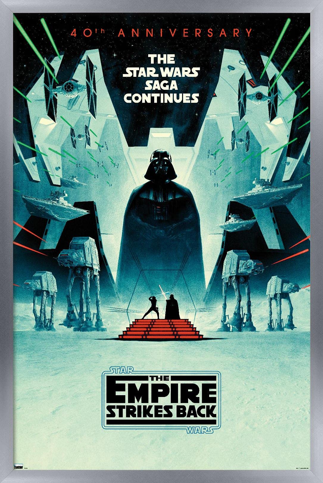 Trends International Star Wars: The Empire Strikes Back - 40Th Anniversary Wall Poster, 14.725'' X 22.375'', Silver Framed Versi
