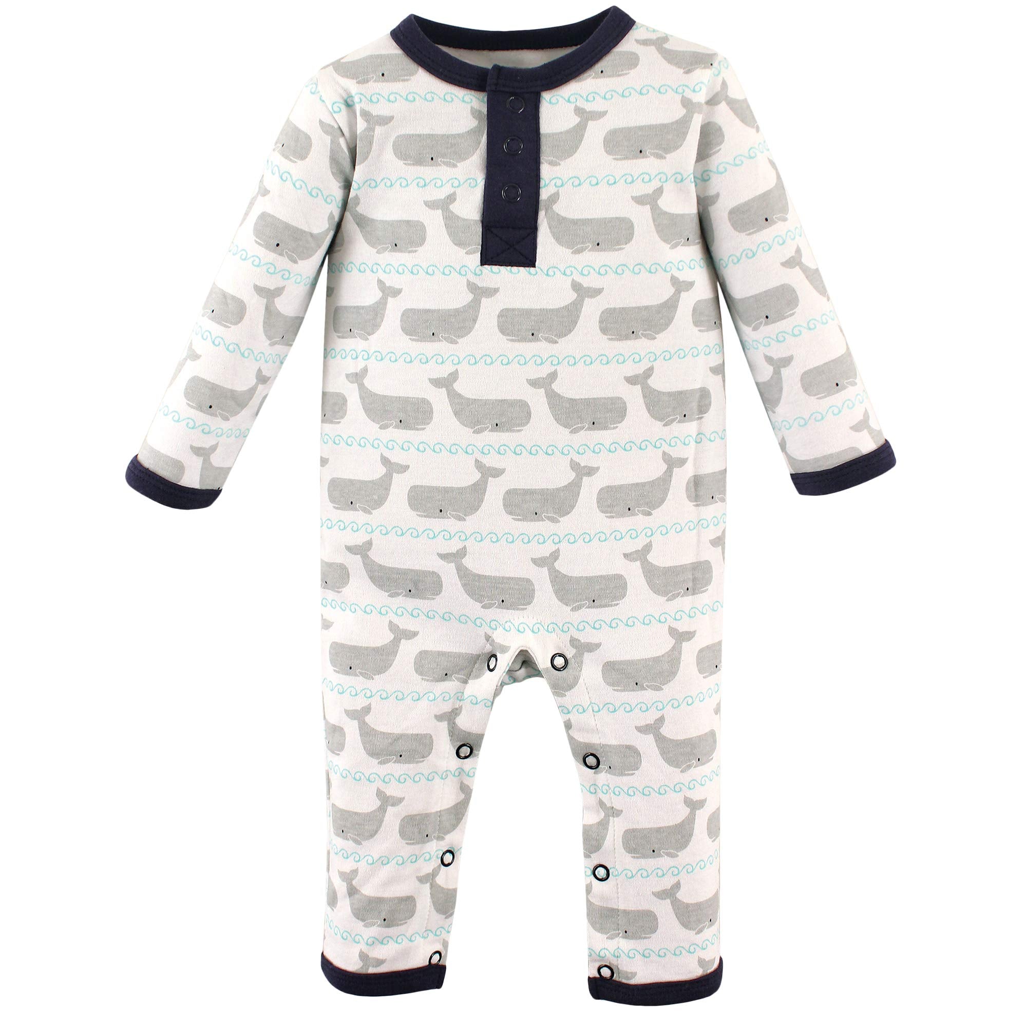 Hudson Baby Unisex Baby Cotton Coveralls Whale, 3-6 Months