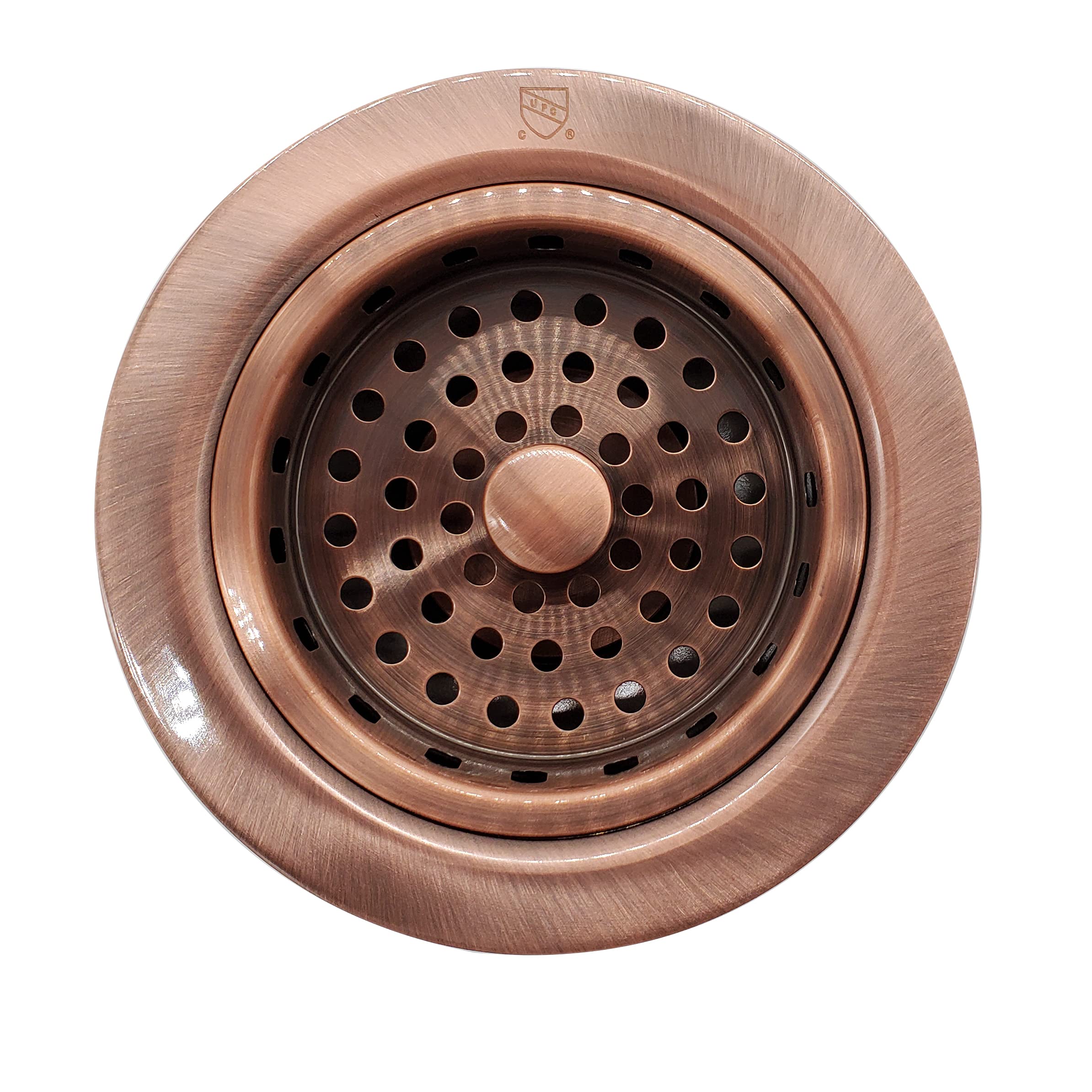 Westbrass A2165-11 4-1/4'' Od Post Style Large Kitchen Basket Strainer With Waste Disposal Flange And Stopper Drain Set, 1-Pack,
