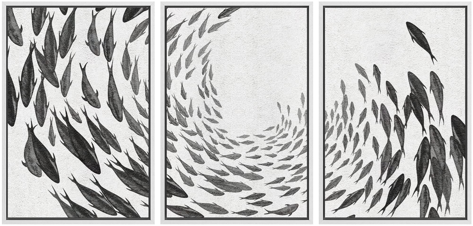 Signwin Framed Canvas Print Wall Art Green Transparent Mountain Range Nature Wilderness Illustrations Modern Art Rustic Scenic R